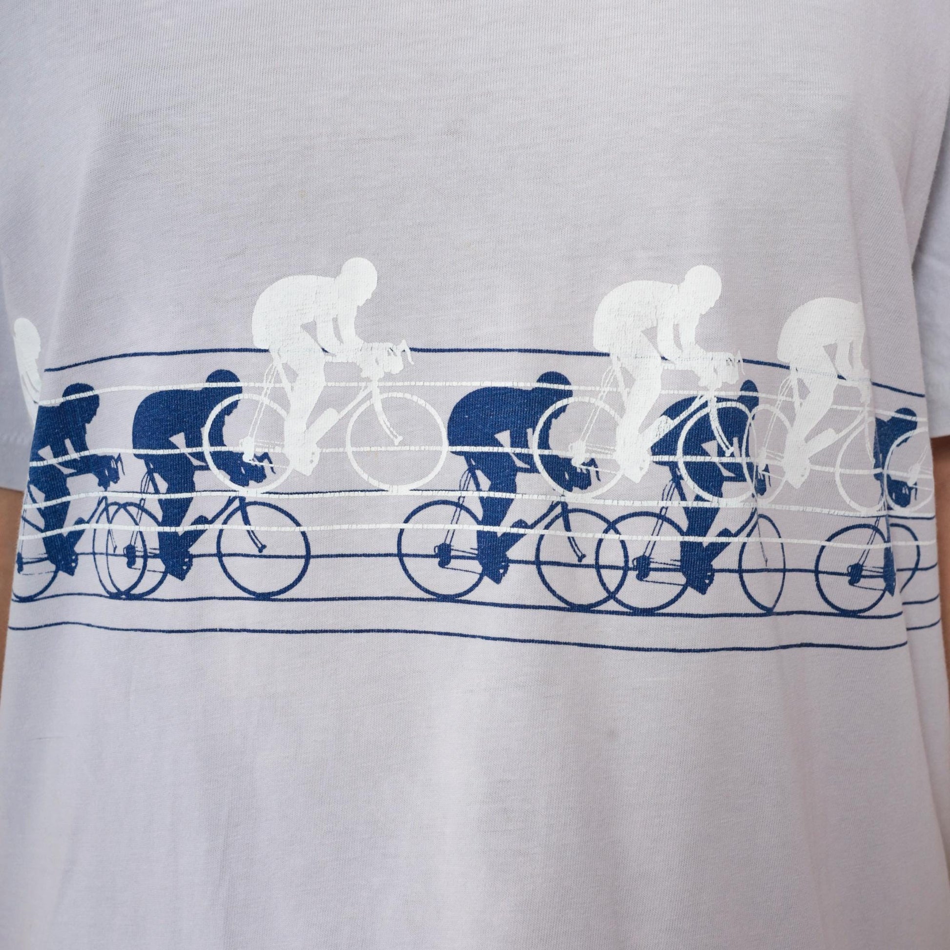 90s Crazy Shirt Hawaii Cycling Graphic T-Shirt Grey Cotton Crewneck Medium
