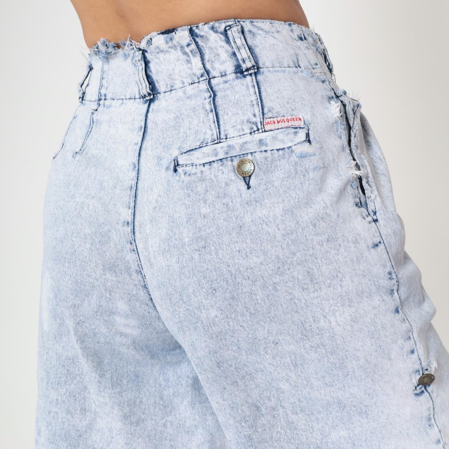 80s Acid Wash Denim Shorts Pleated High Rise Blue Jean Shorts Small 7