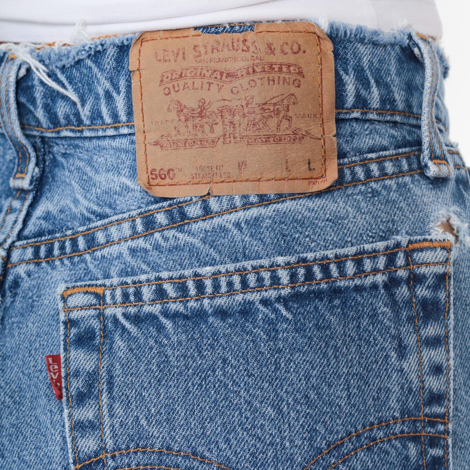 90s Levi's 560 High Waist Mom Jeans Blue Denim Tapered Leg Size 11