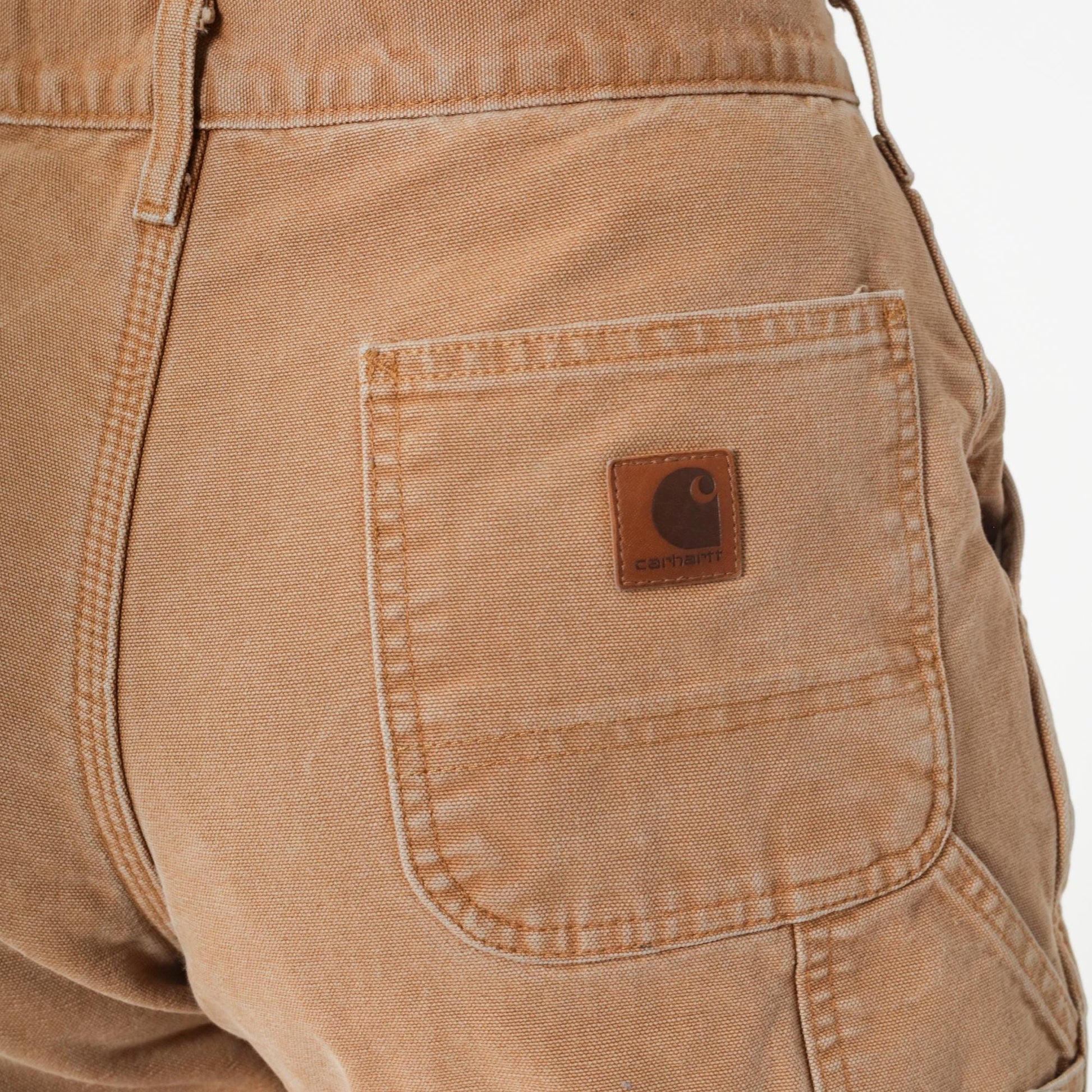 Y2K Carhartt Brown Straight Leg Work Pants Flannel Lined High Waist 30x30