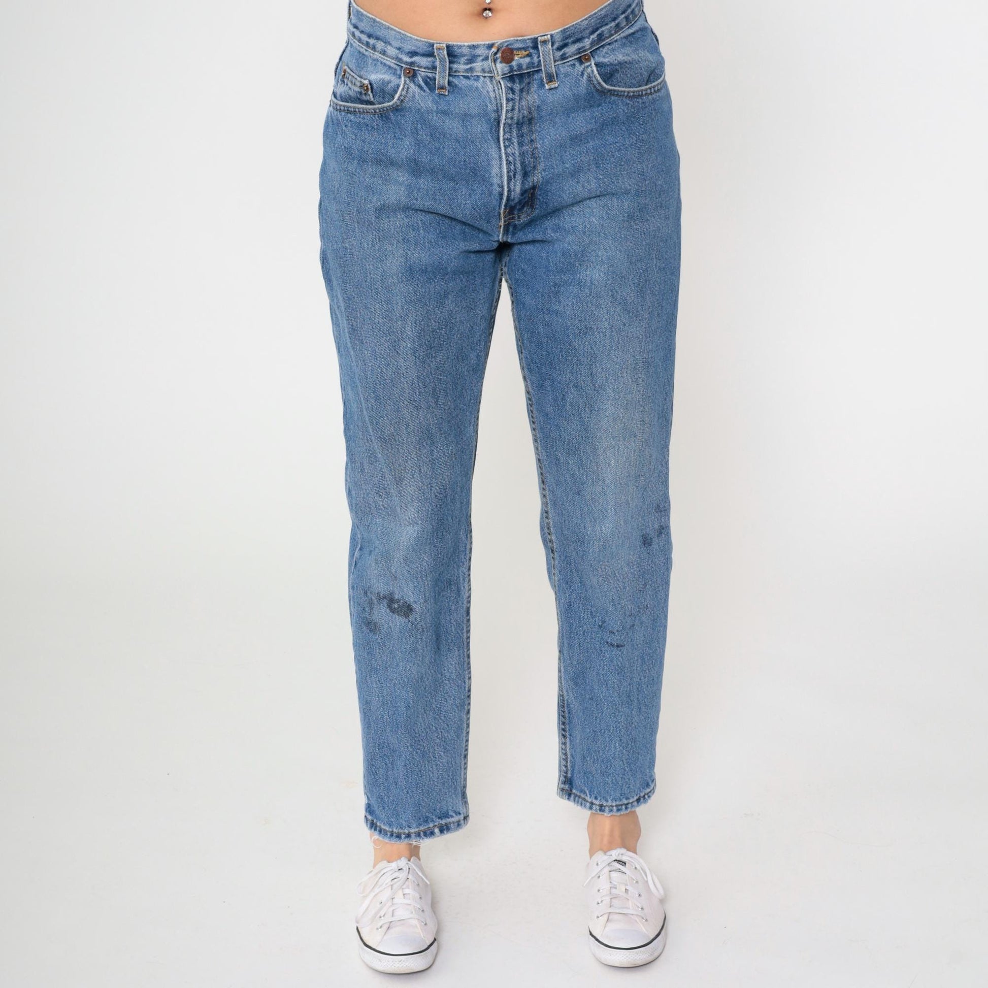 90s Faded Glory High-Rise Straight Leg Jeans Blue Denim 32x30