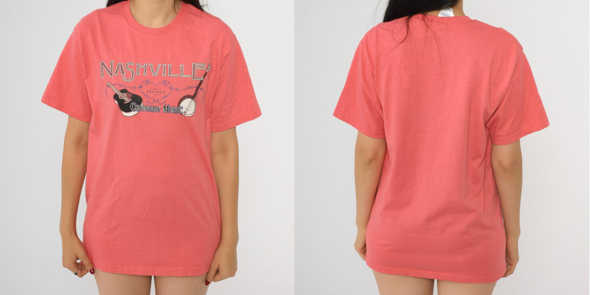 Y2K Nashville Country Music Graphic T-Shirt Pink Jerzees Small