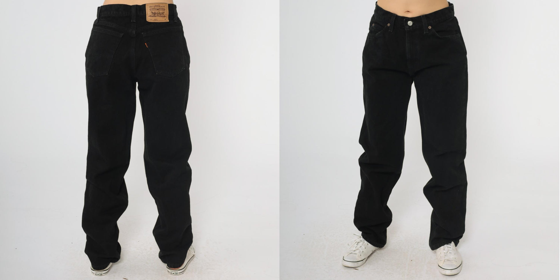 90s Levi's 961 Black Denim High-Waist Straight Leg Jeans Medium 8