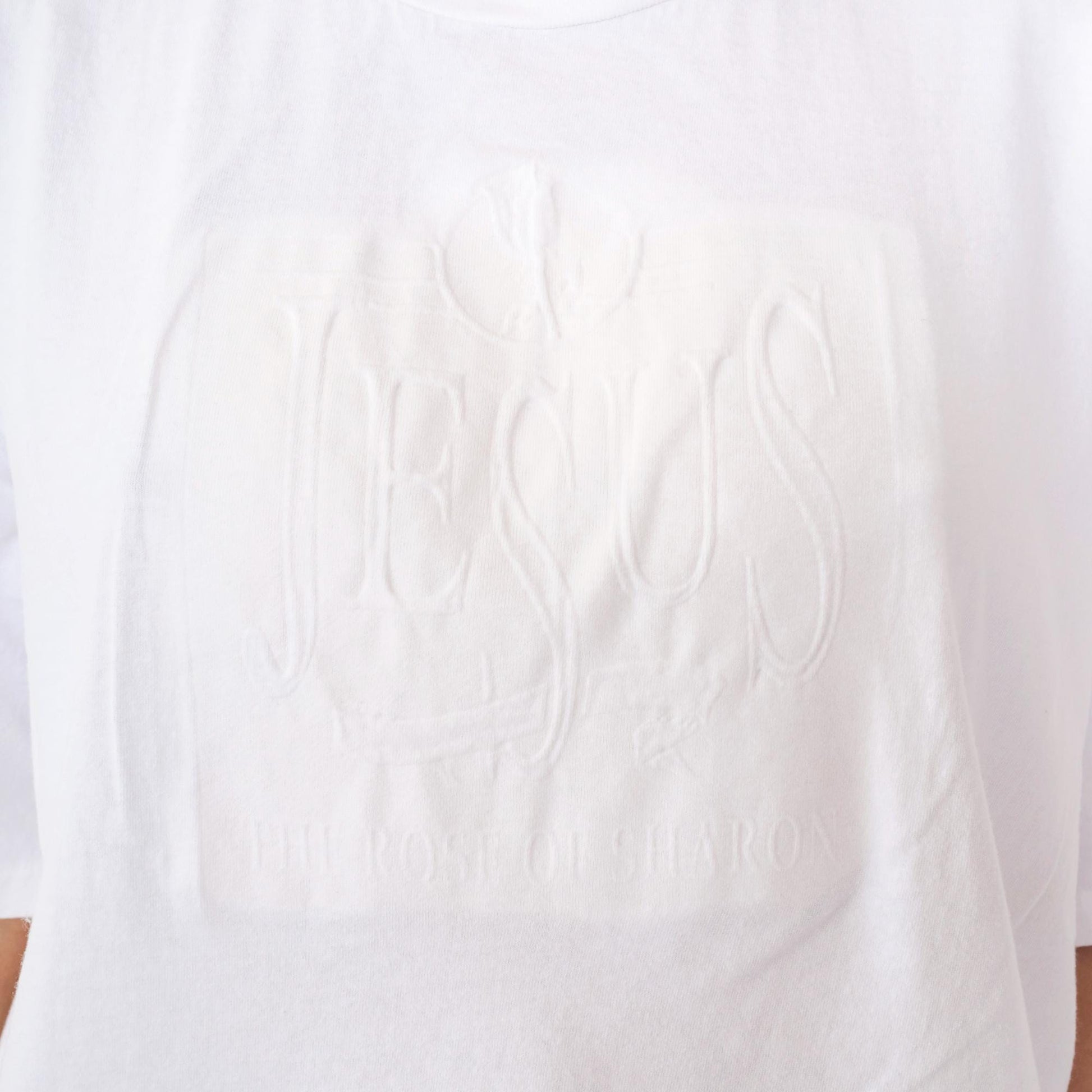 90s Jesus Rose of Sharon Embossed Graphic T-Shirt White Cotton Extra Large XL