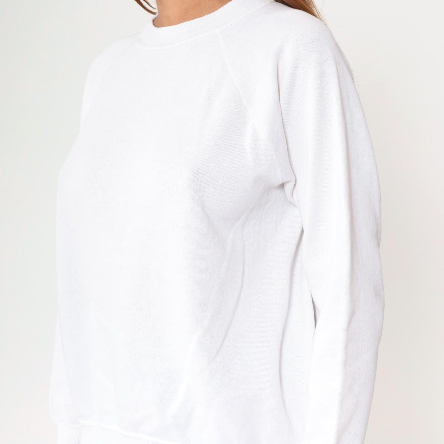 90s Hanes Her Way White Raglan Sweatshirt Crewneck Medium