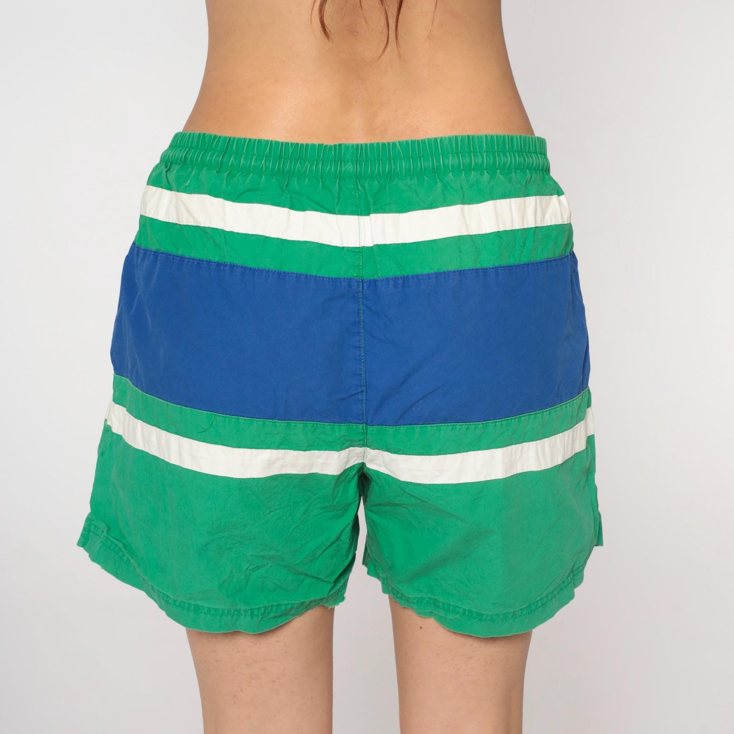 90s Polo Ralph Lauren Swim Trunks Green Blue Colorblock Extra Large XL