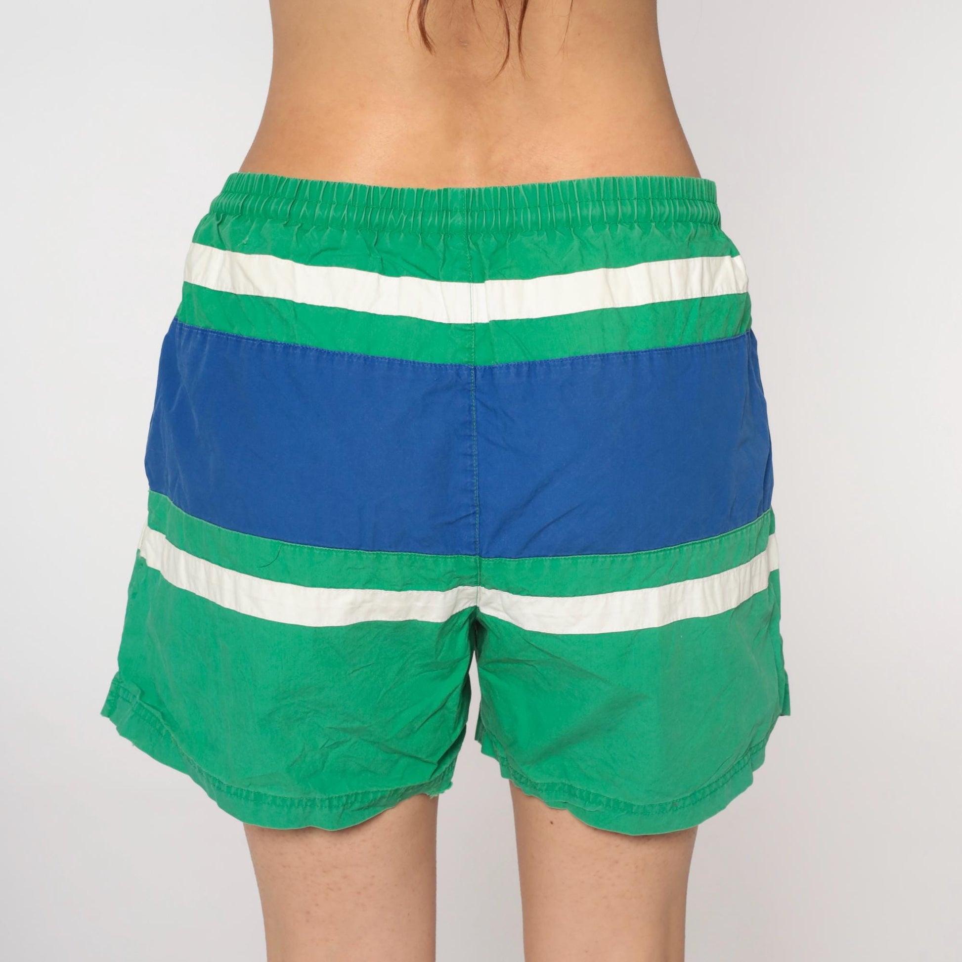 90s Polo Ralph Lauren Swim Trunks Green Blue Colorblock Extra Large XL