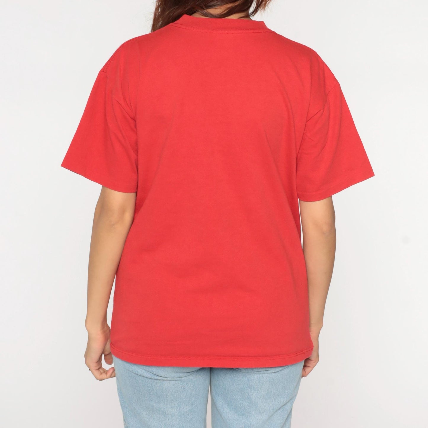 90s San Diego Graphic T-Shirt 1991 Neon Red Cotton Crewneck Medium