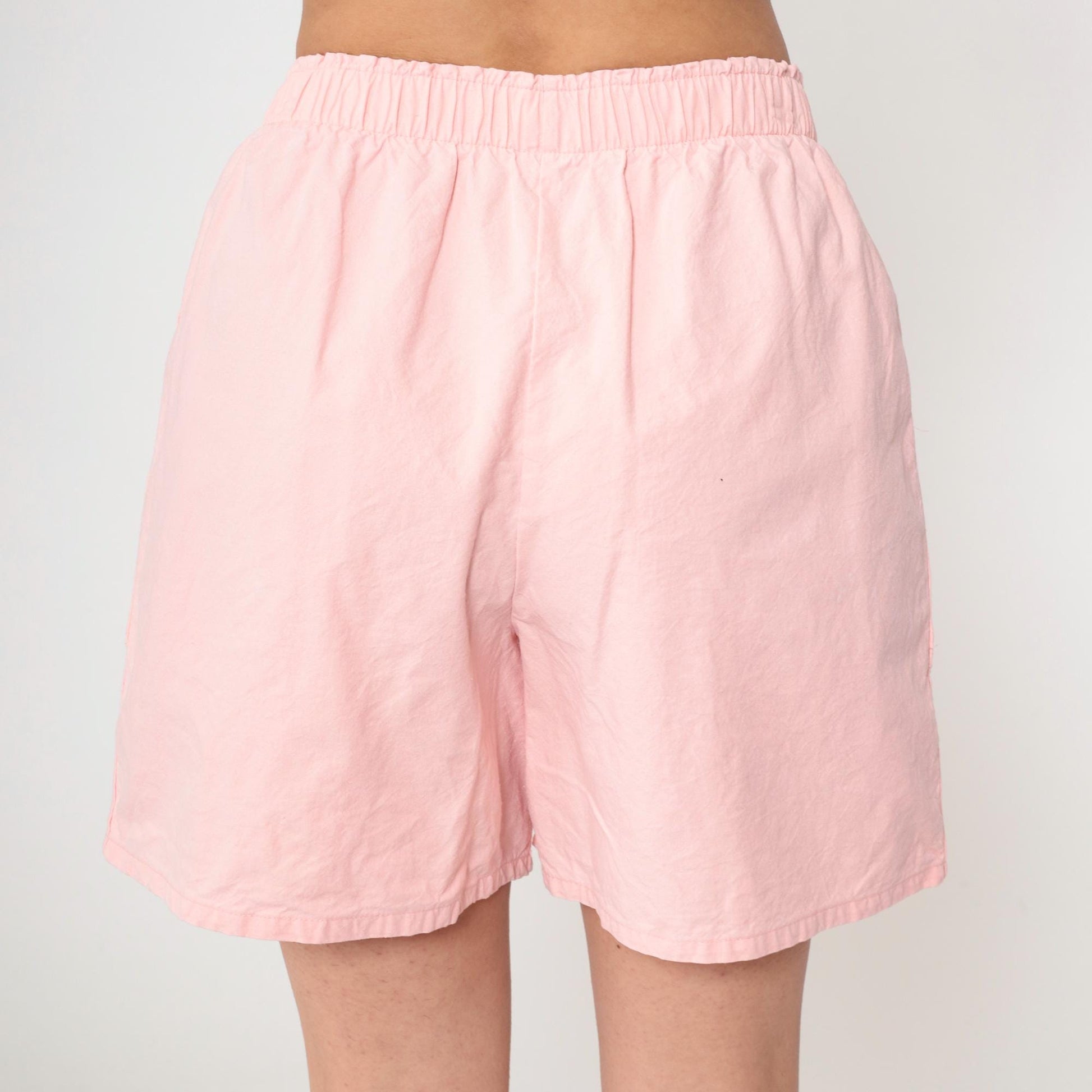 90s Cherokee Pink Cotton Shorts High Waist Baggy Elastic Medium