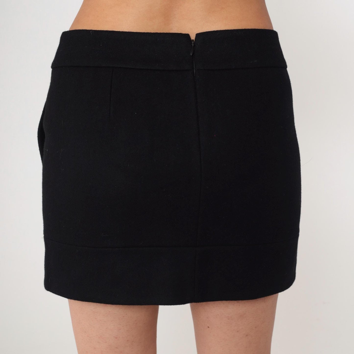 J.Crew Black Wool Blend Knit Pencil Miniskirt Mid Rise Small 6