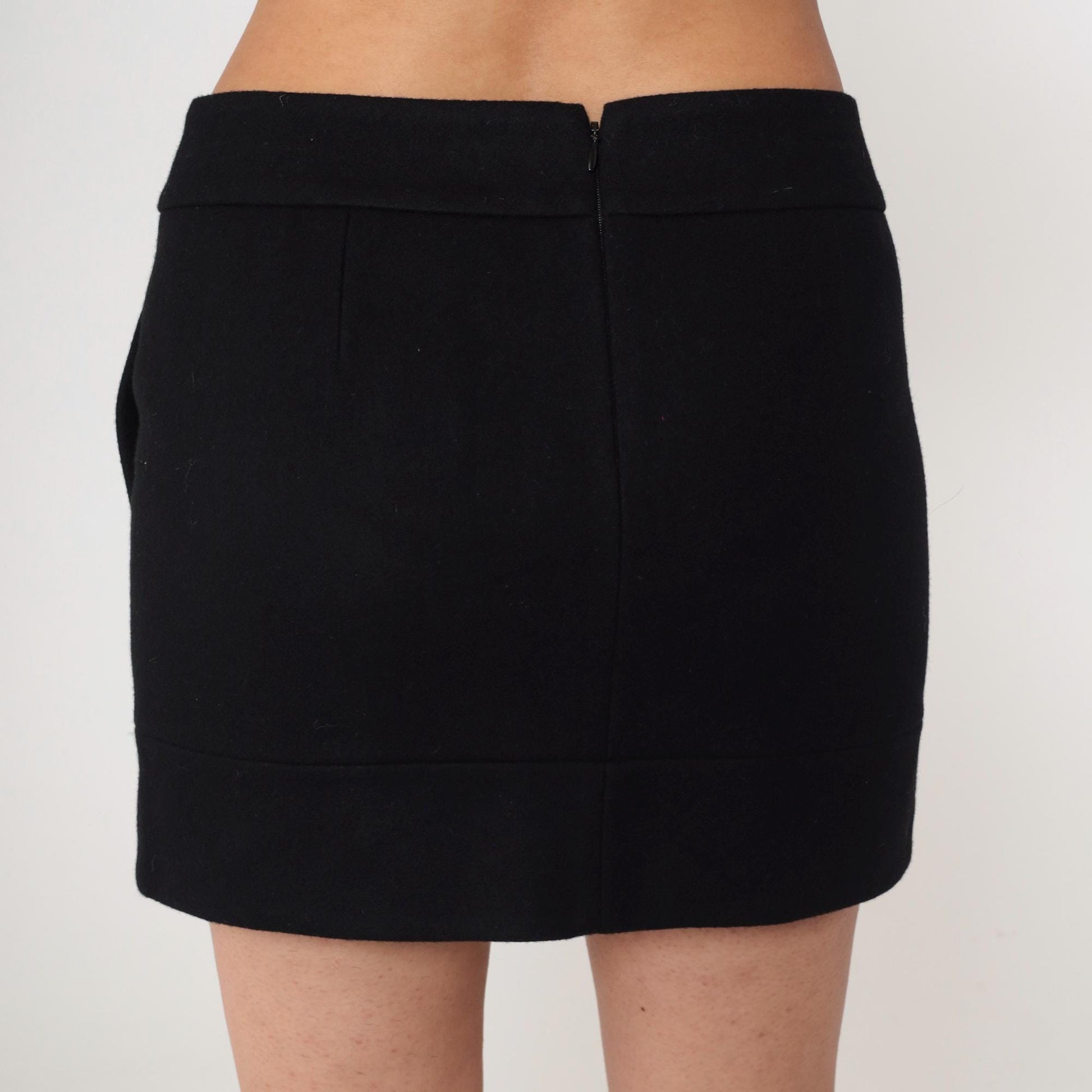 J.Crew Black Wool Blend Knit Pencil Miniskirt Mid Rise Small 6