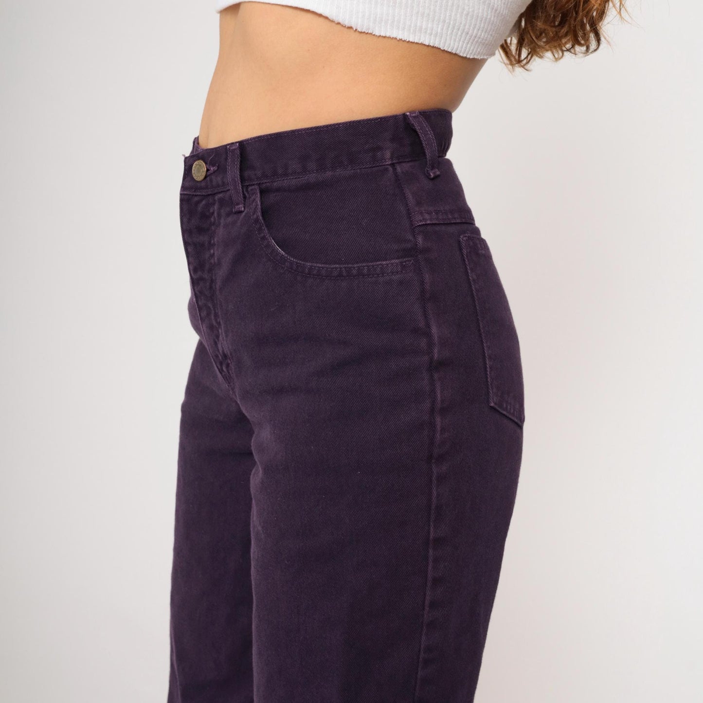 90s Moda Intl Purple High-Rise Mom Jeans Tapered Denim Small