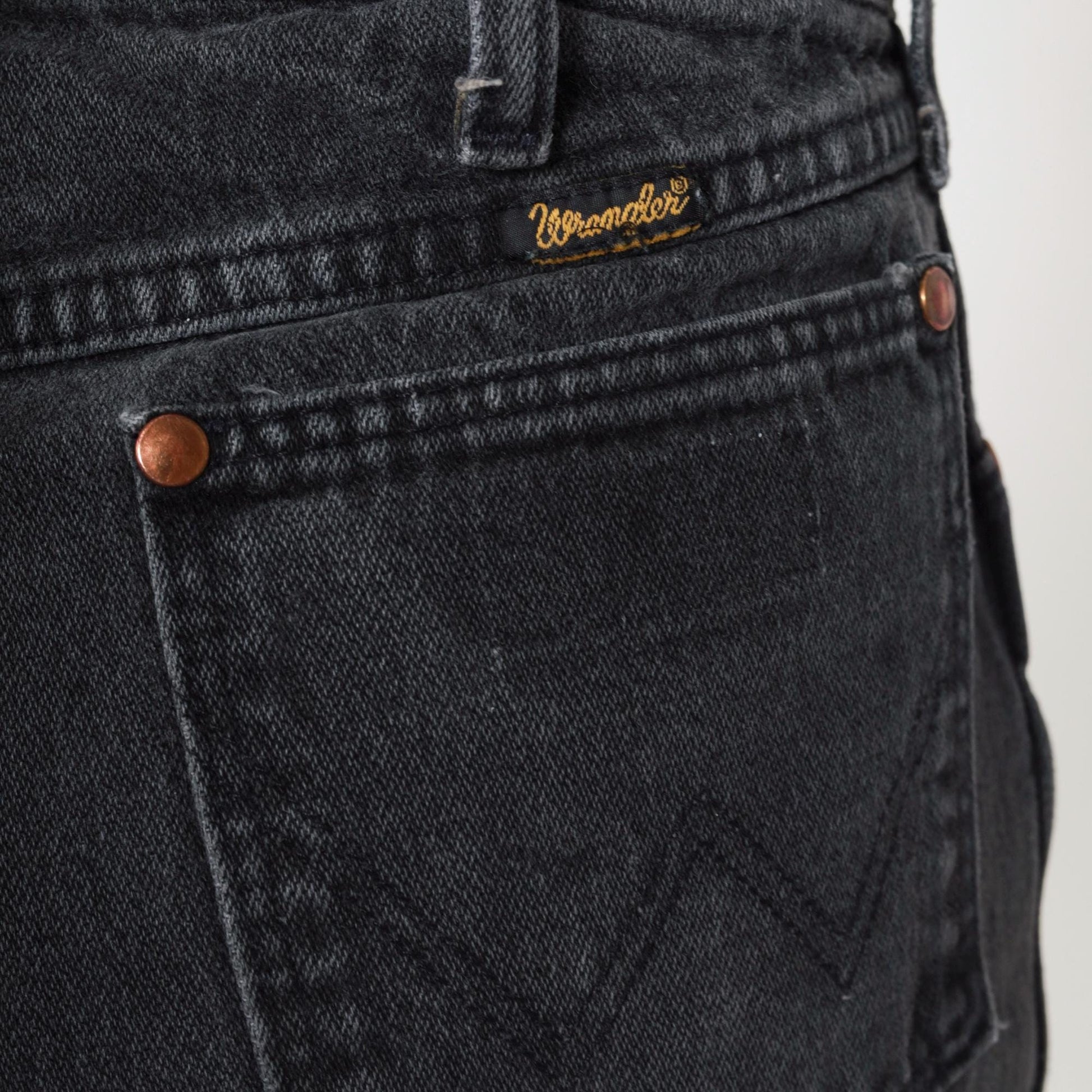 90s Wrangler Black Denim Jeans Straight Leg High Rise 31 x 36
