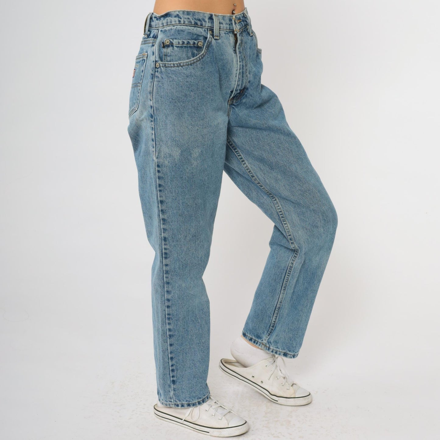 Y2K Polo Jeans Company High Waisted Mom Jeans Medium Blue Denim Size 10