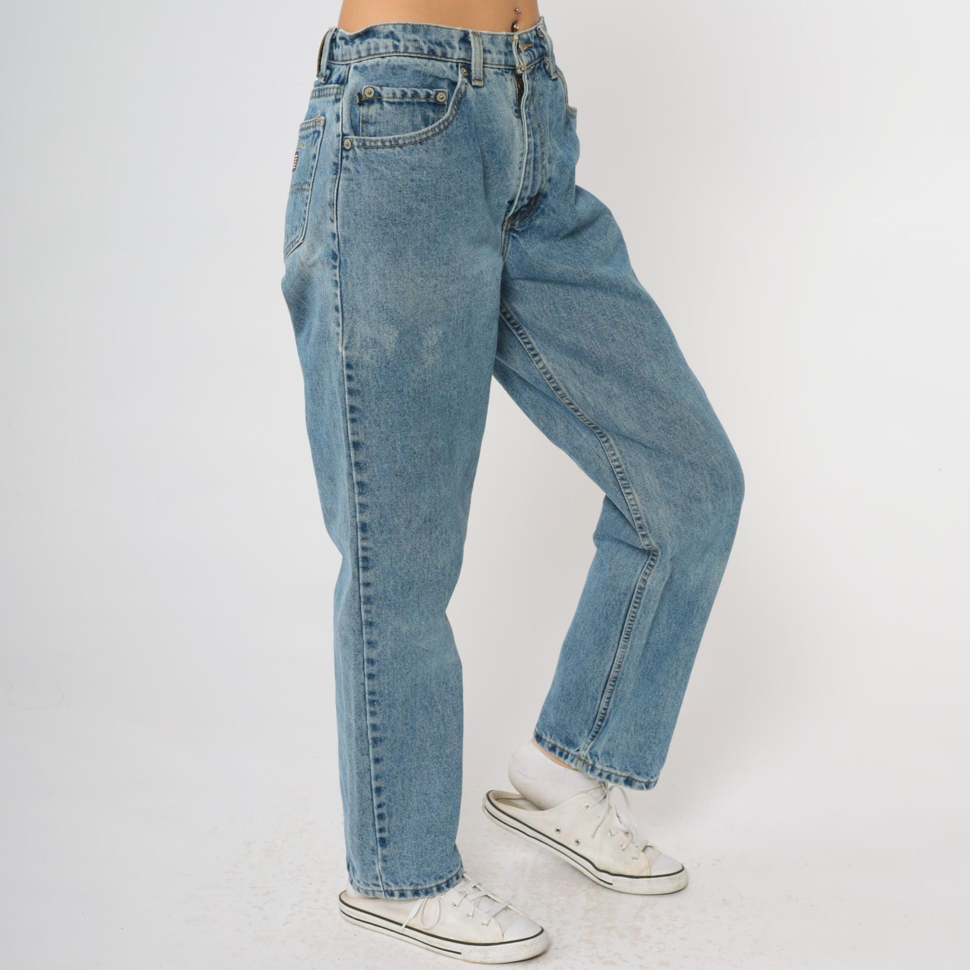 Y2K Polo Jeans Company High Waisted Mom Jeans Medium Blue Denim Size 10
