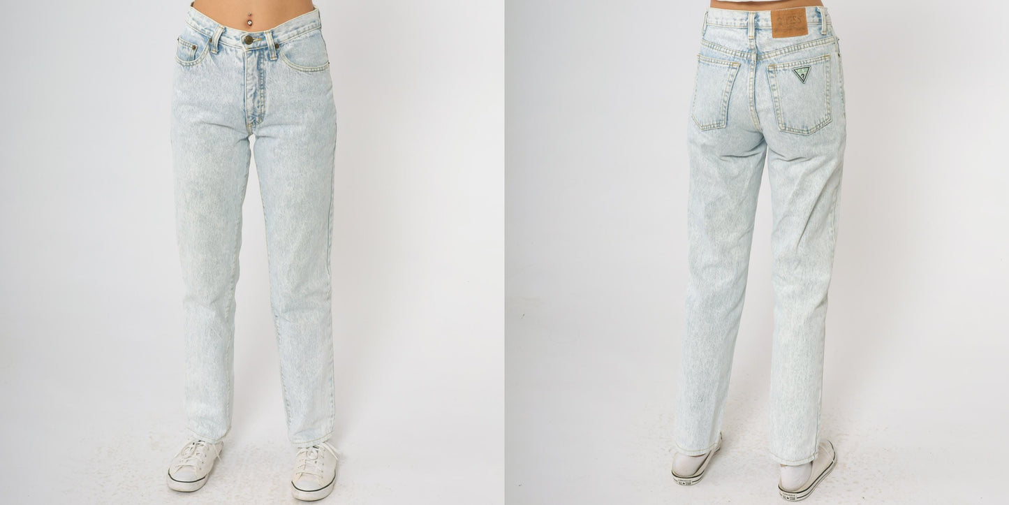 90s Guess Georges Marciano Acid Wash High Waisted Straight Leg Jeans XS