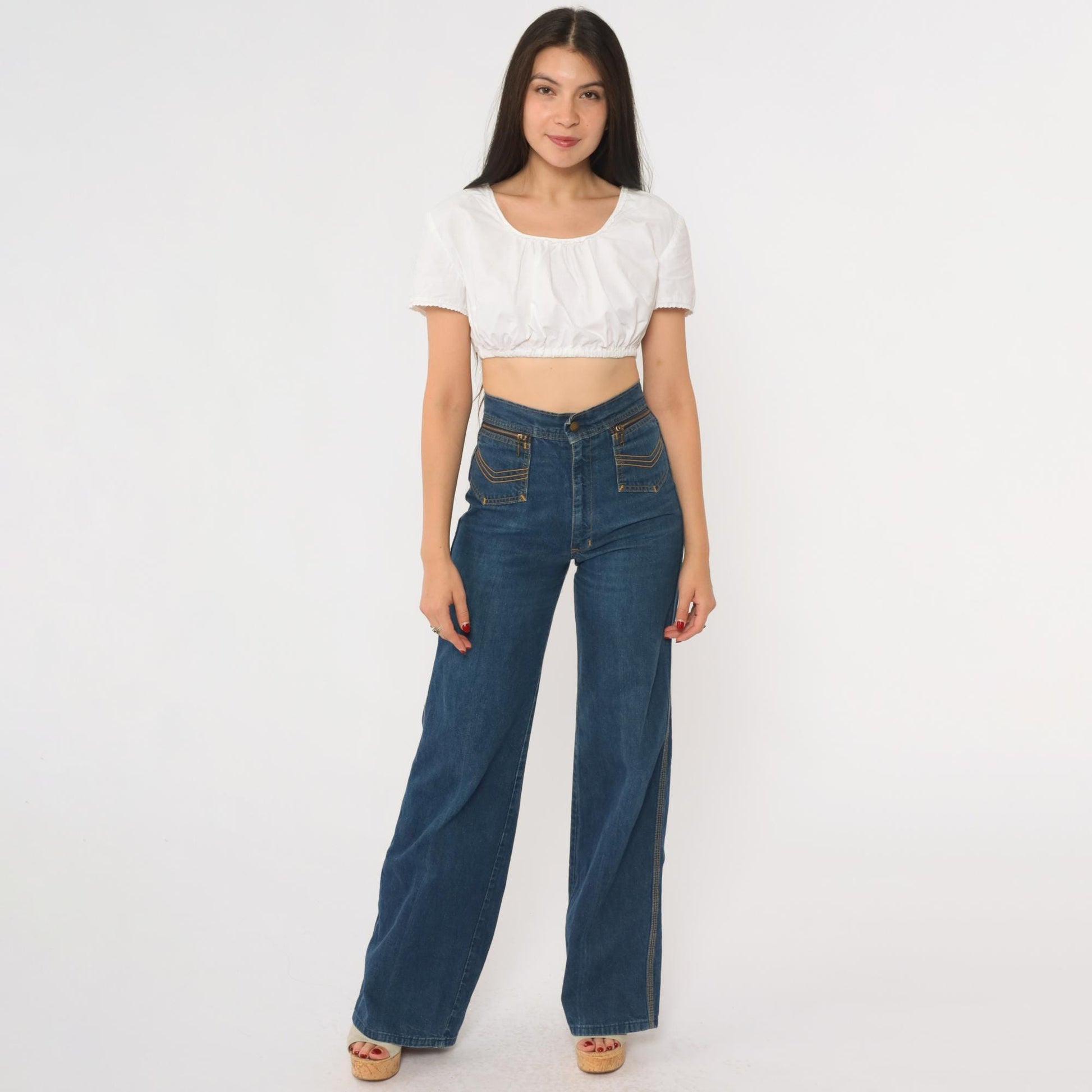 90s White Peasant Crop Top Milkmaid Scoop Neck Blouse Extra Small