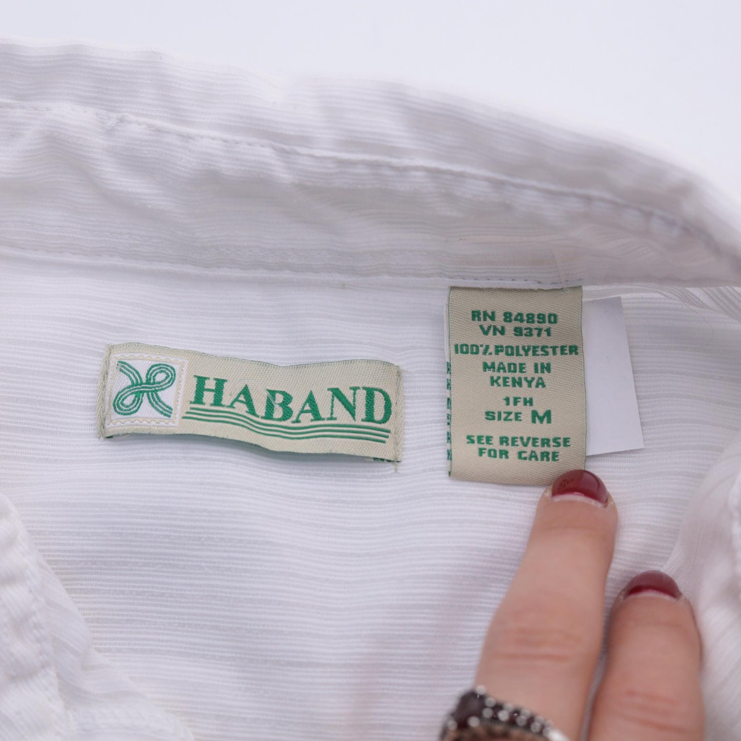 90s Haband Striped Button-Up Crop Top White Vertical Stripes Medium
