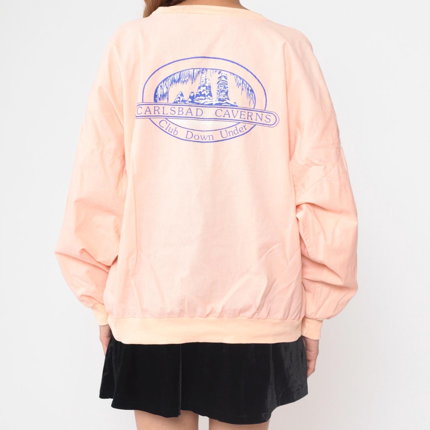 90s Carlsbad Caverns New Mexico Peach Sweatshirt Graphic Pullover Large L
