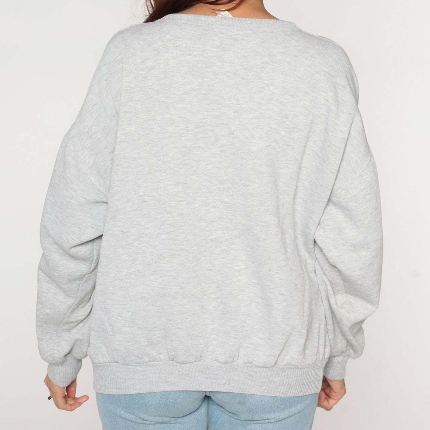 90s Canadian Angler Embroidered Fish Sweatshirt Grey Crewneck Extra Large XL