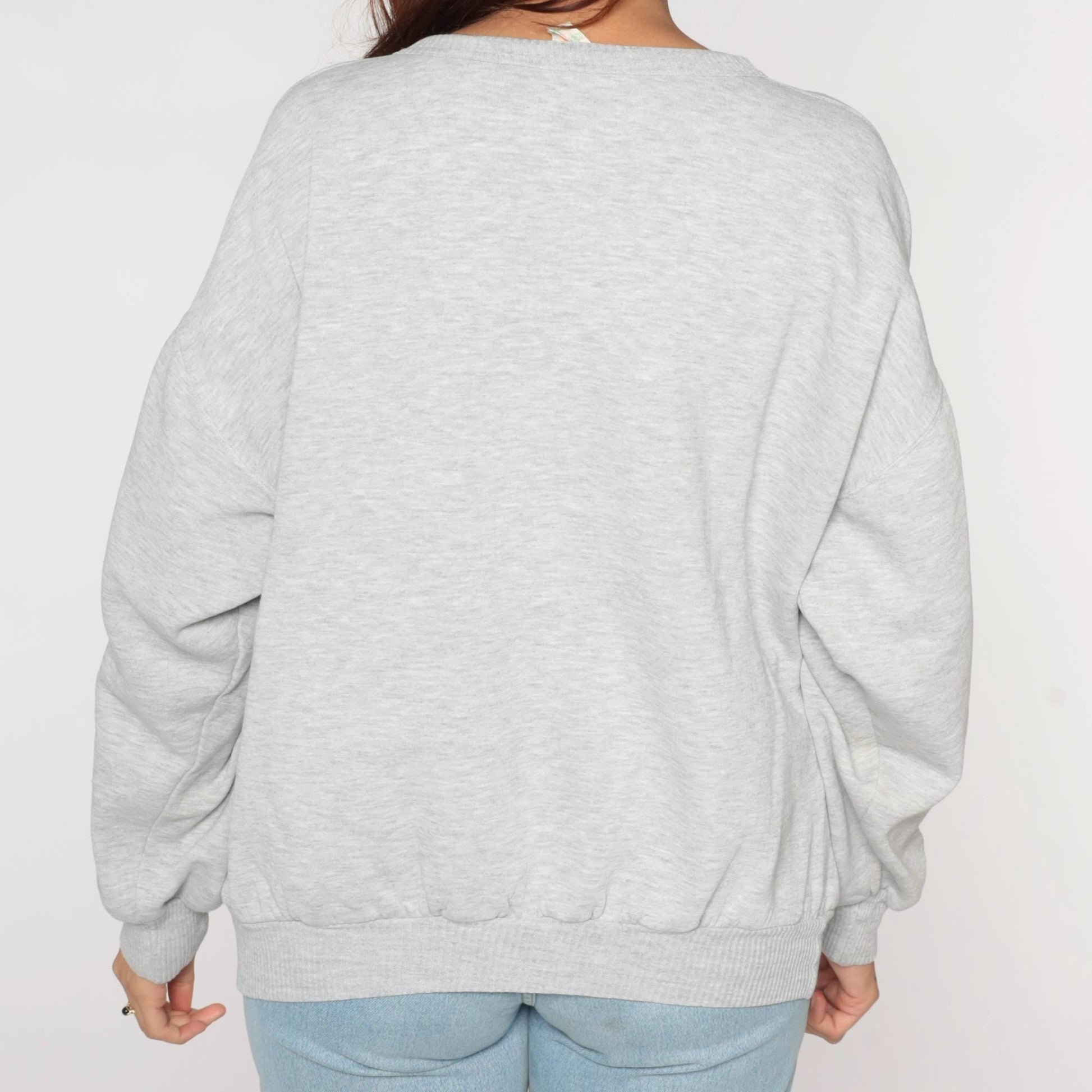 90s Canadian Angler Embroidered Fish Sweatshirt Grey Crewneck Extra Large XL