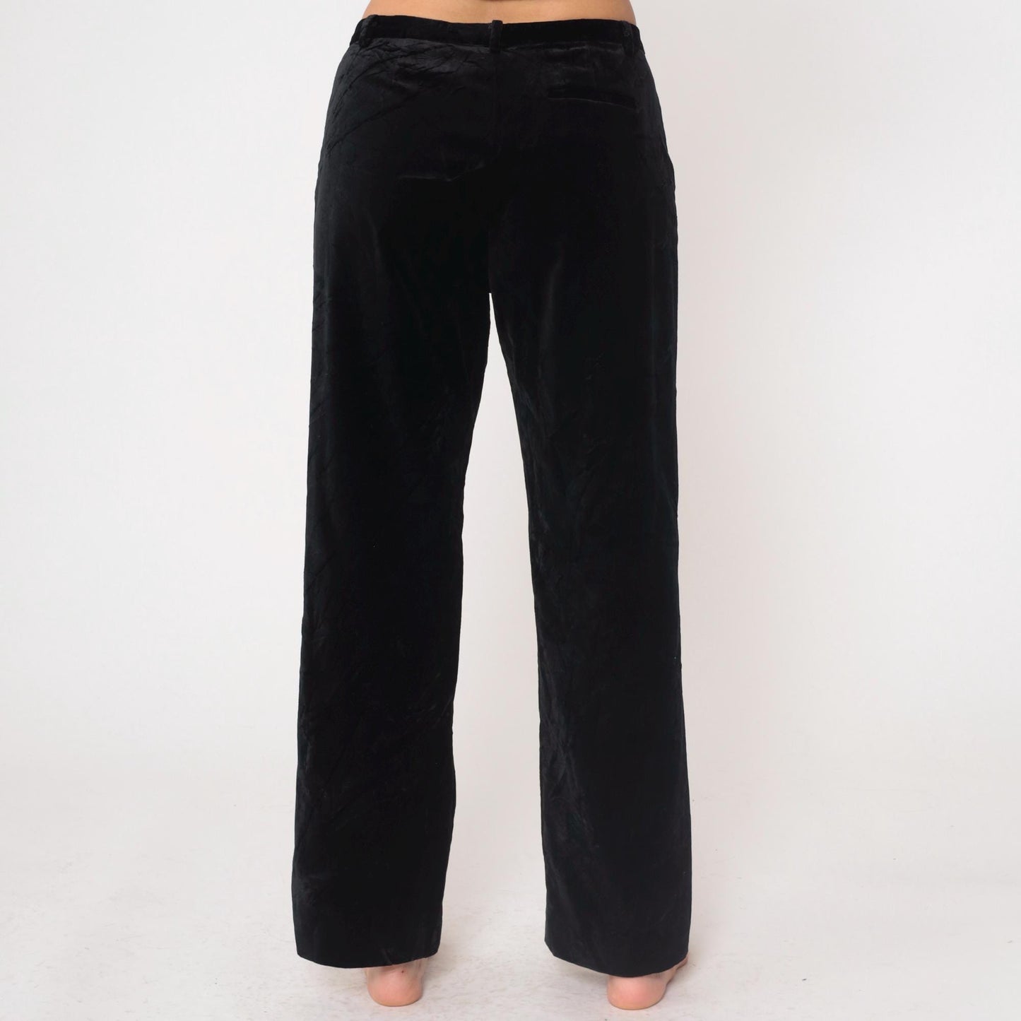 Y2K GAP Black Velvet Straight Leg Pants Low Rise Medium
