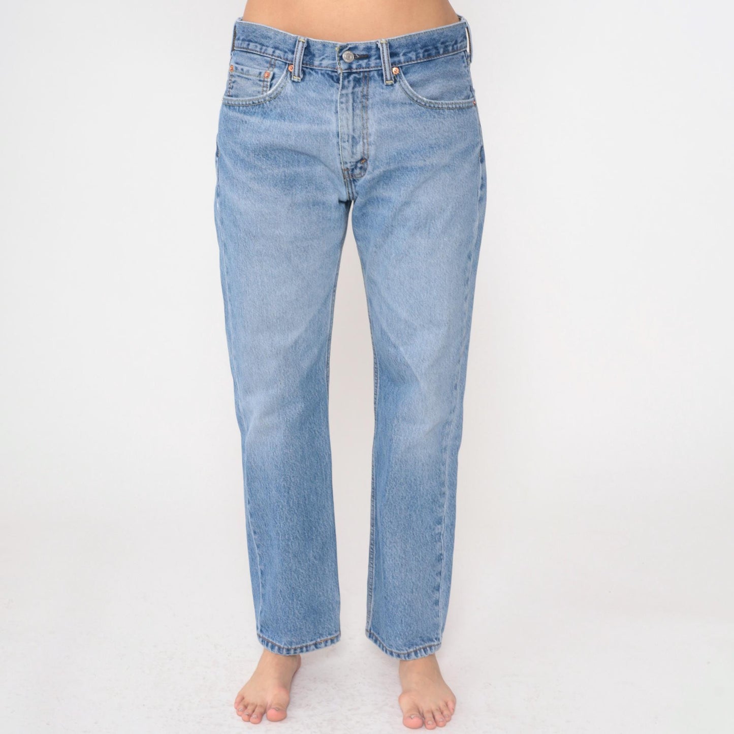 Y2K Levi's 505 Light Blue Straight Leg Mid Rise Jeans Large L