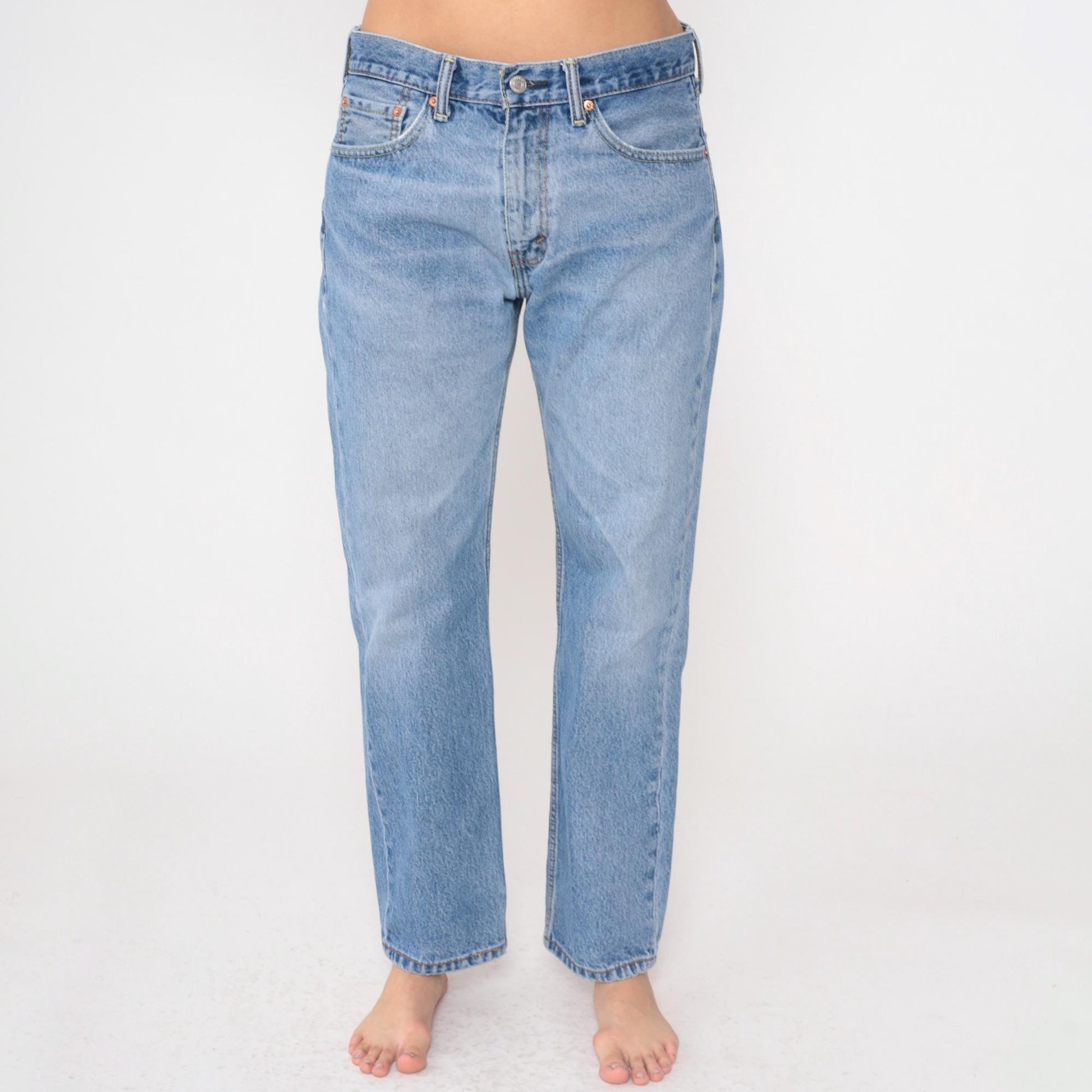 Y2K Levi's 505 Light Blue Straight Leg Mid Rise Jeans Large L