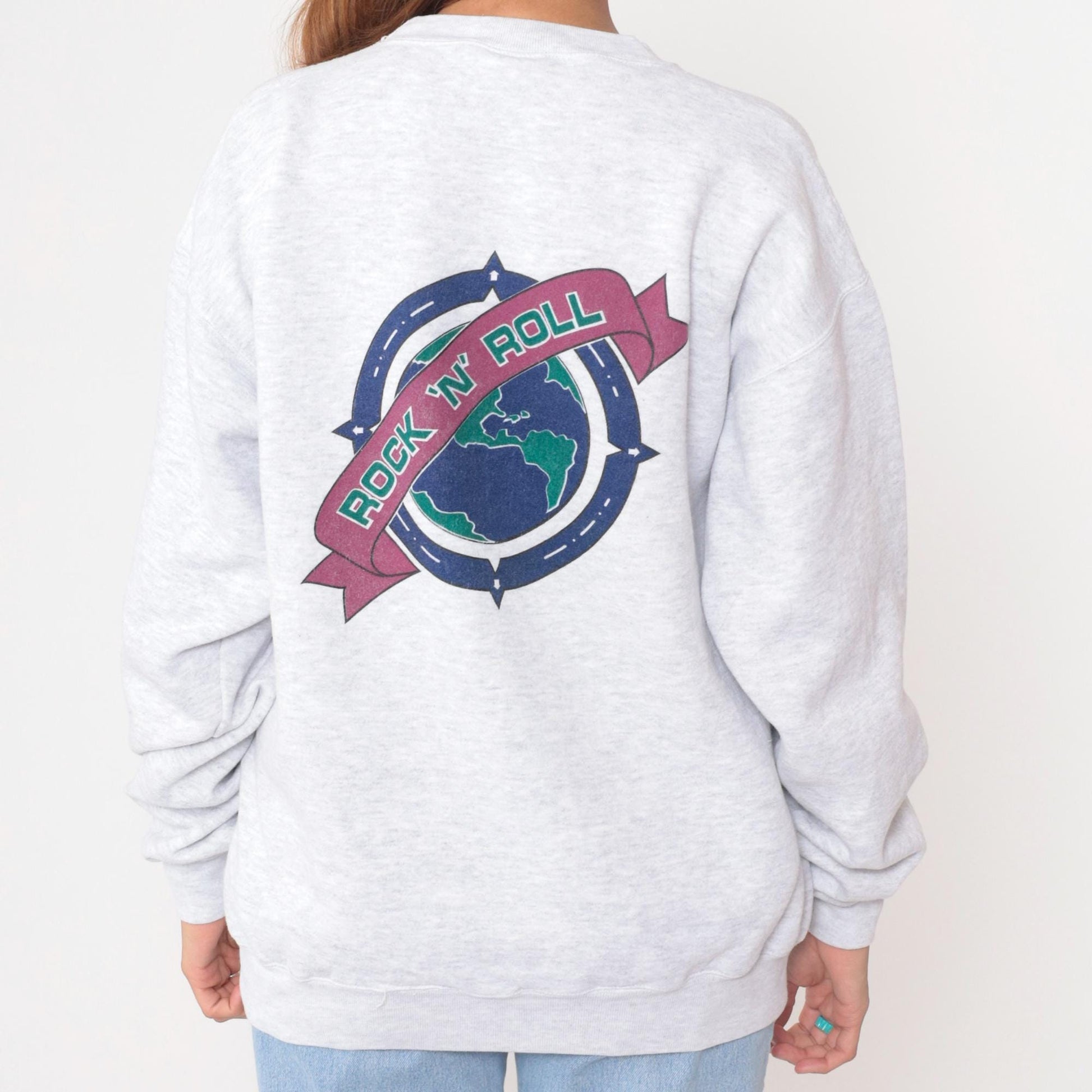 90s Hard Rock Cafe New York Sweatshirt Grey Crewneck Large L