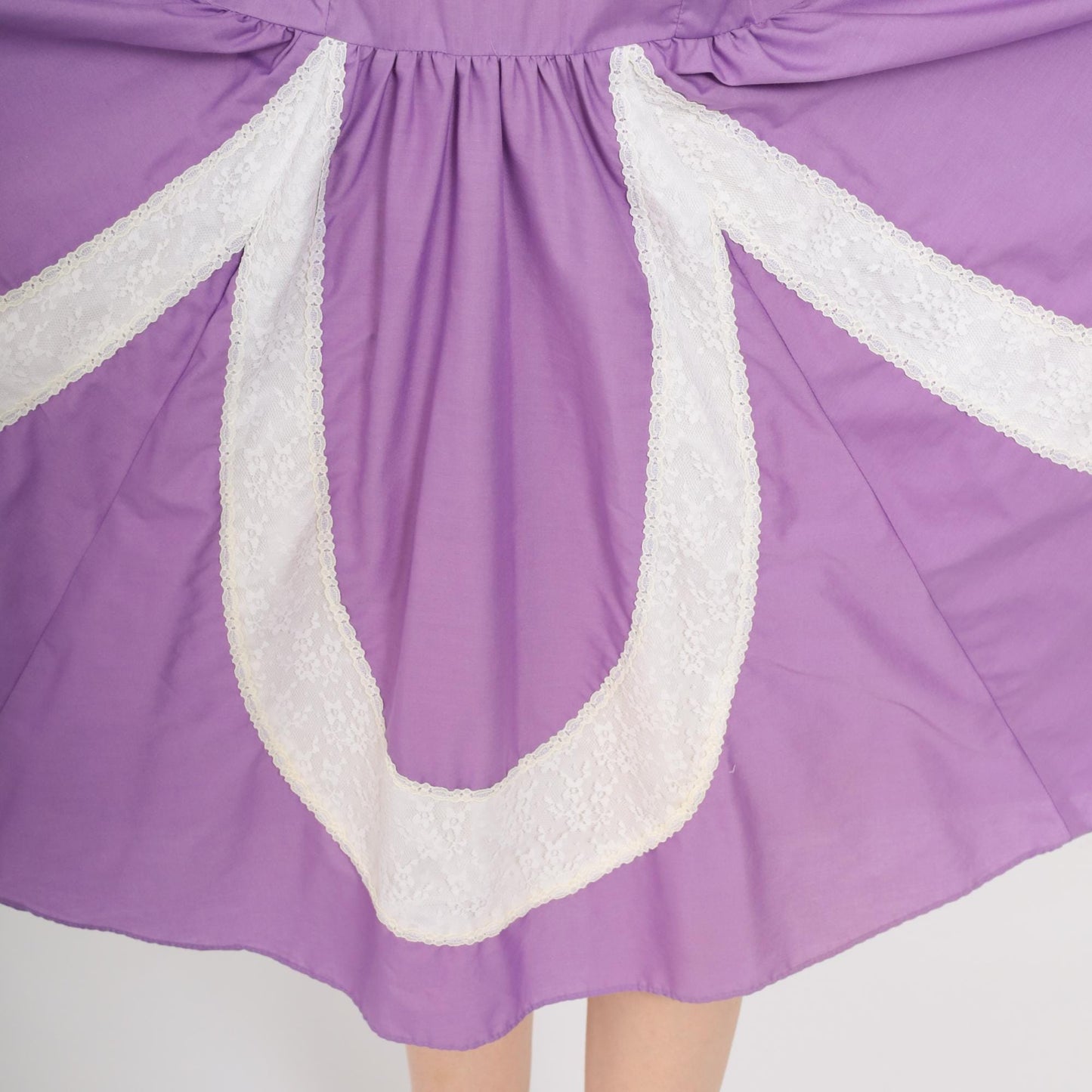 70s Purple Prairie Dress Partners Please Puff Sleeve Square Dance Large