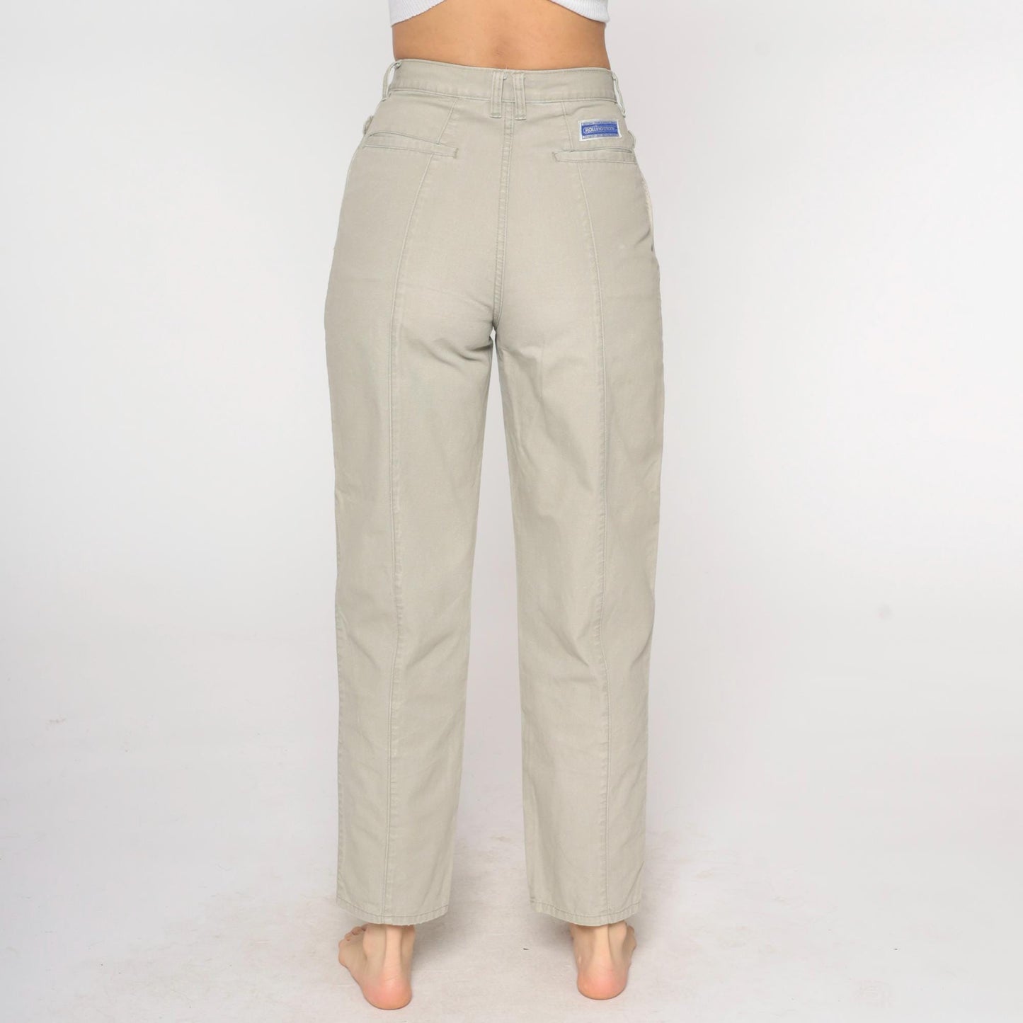 80s Rollingstone Western Jeans Sage Green High Waist Straight Leg 28