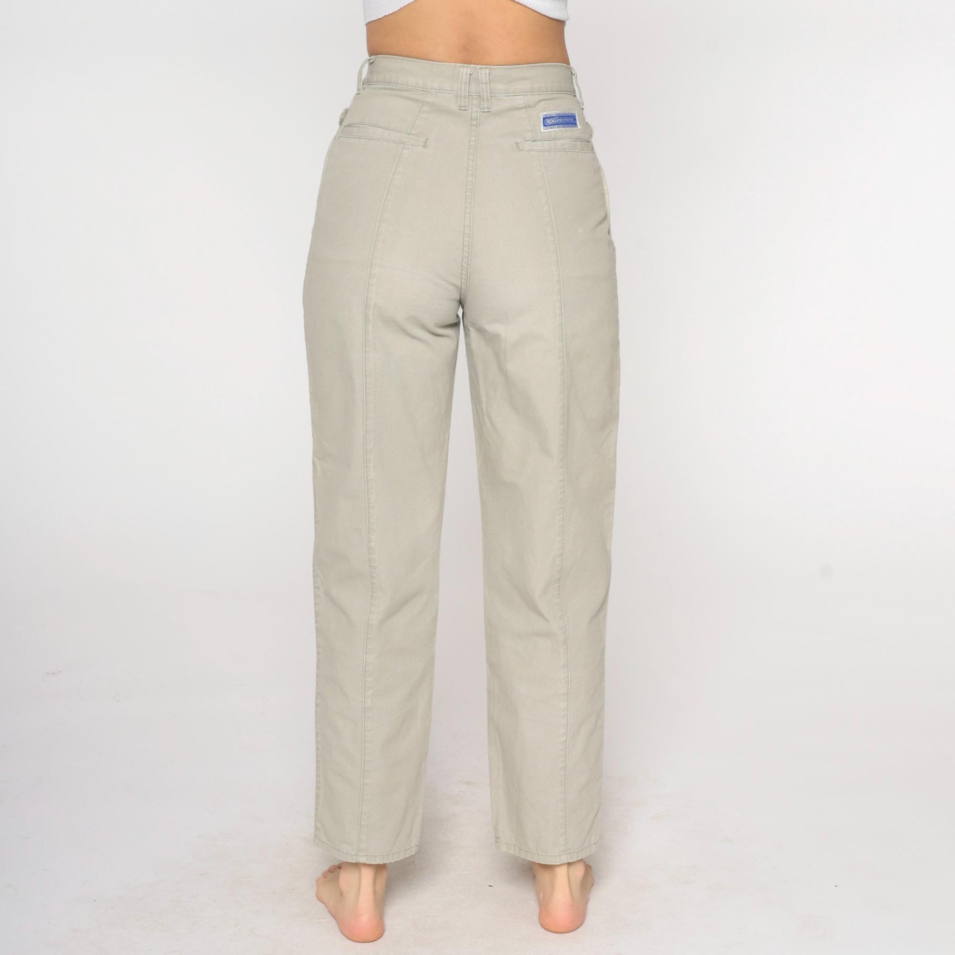 80s Rollingstone Western Jeans Sage Green High Waist Straight Leg 28