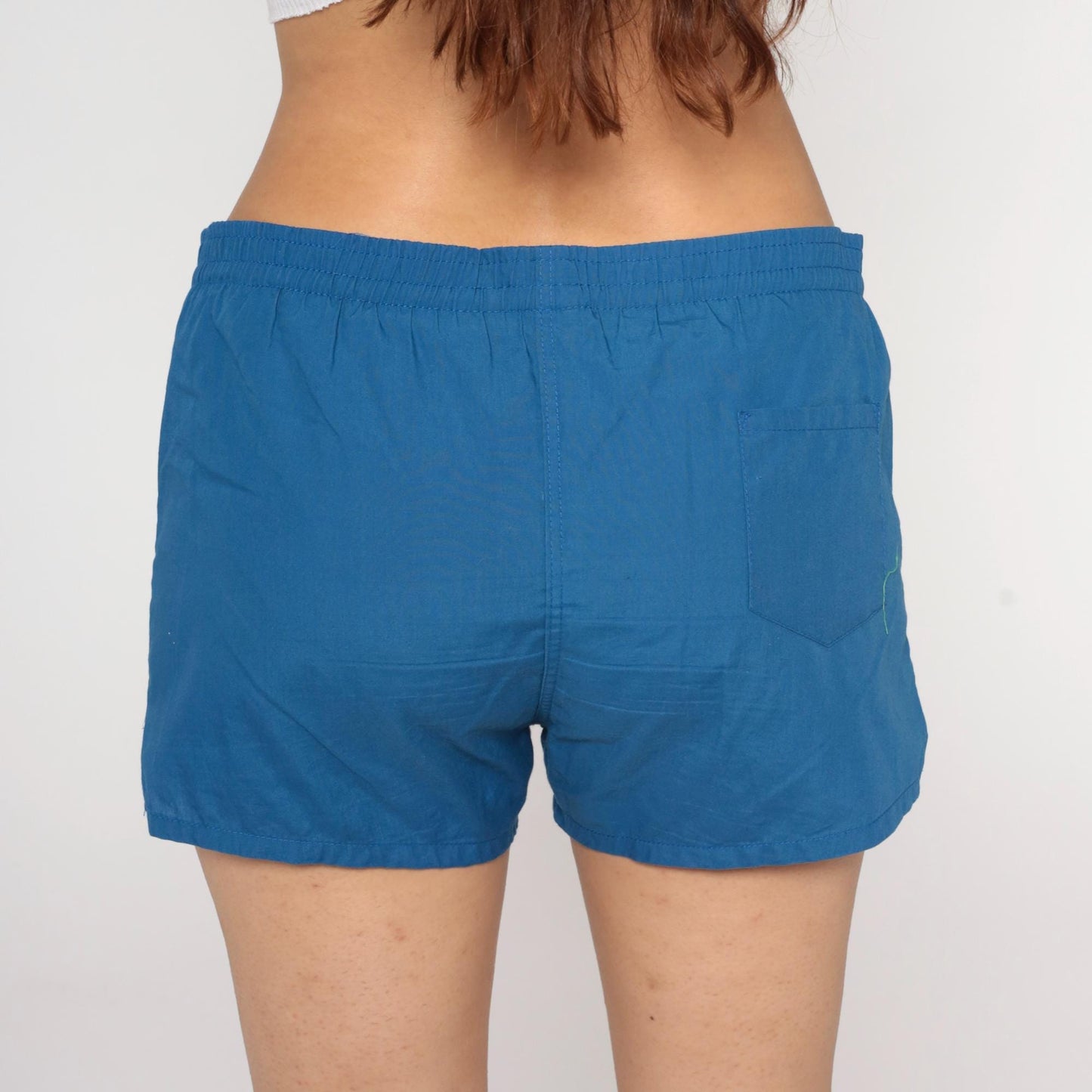 80s Liki Liki Swim Trunks Blue Diagonal Stripe Board Shorts Medium