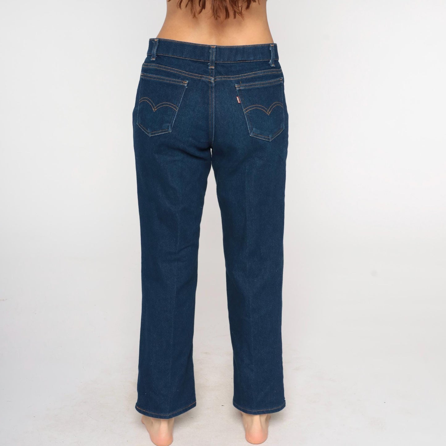 90s Levi's Cropped Flare Jeans Dark Wash High Rise Denim 34 x 29