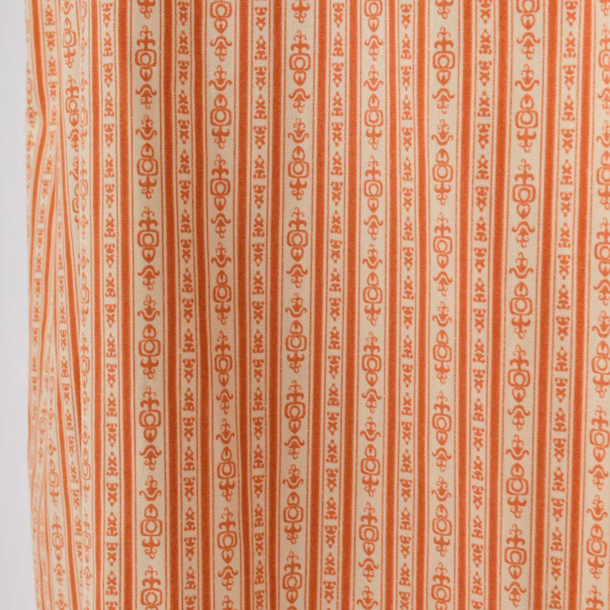 70s Prairie Maxi Dress Lace-Up Corset Bodice Puff Sleeve Orange Cream Medium M