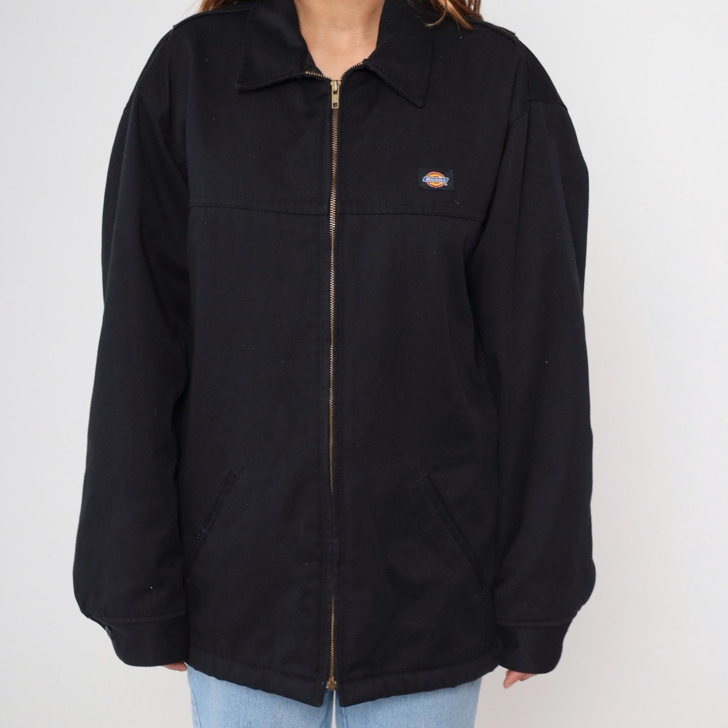 90s Dickies Black Zip-Up Utility Jacket Men's Extra Large XL