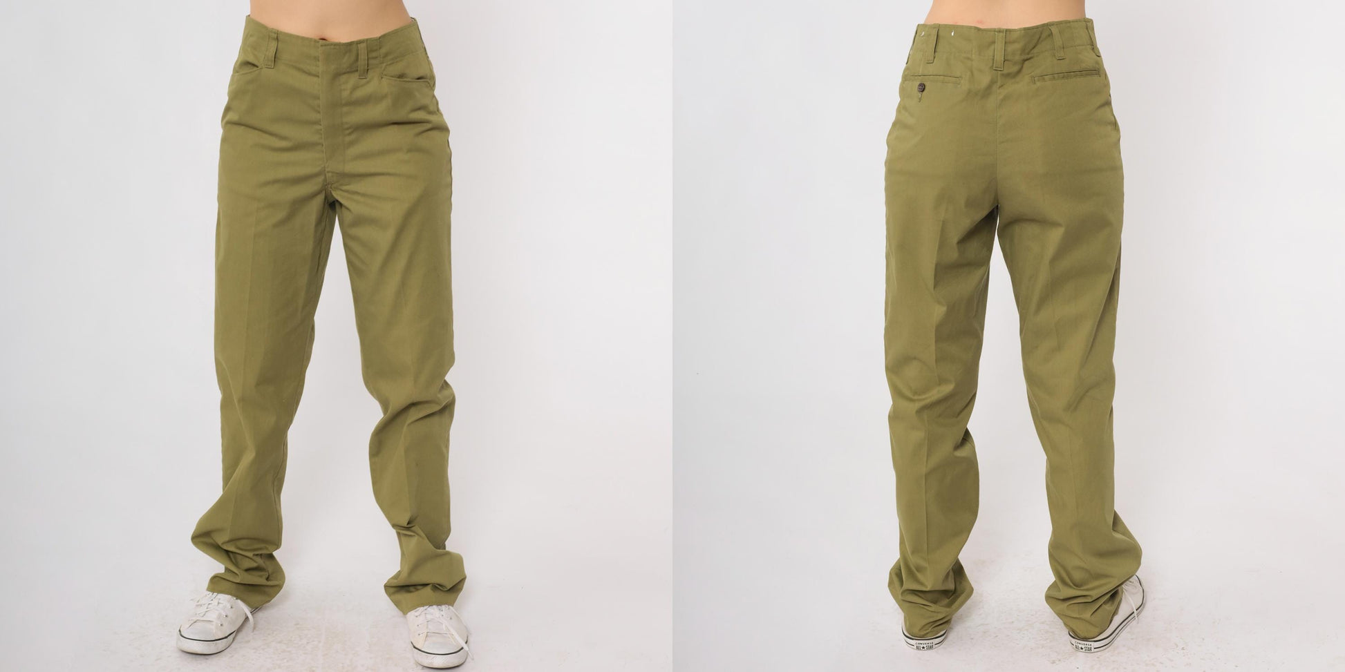 80s Boy Scouts of America Olive Green High-Waisted Straight Pants Medium