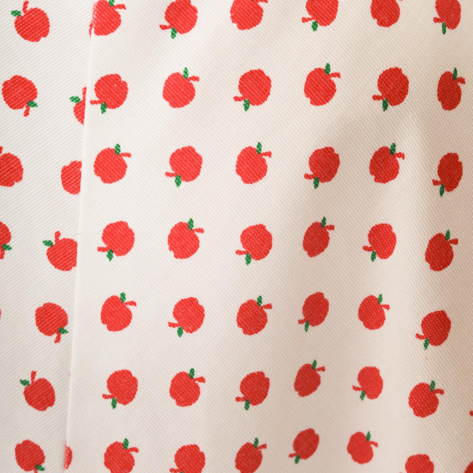70s Apple Print Midi Dress White Red Novelty Fruit Sundress Small