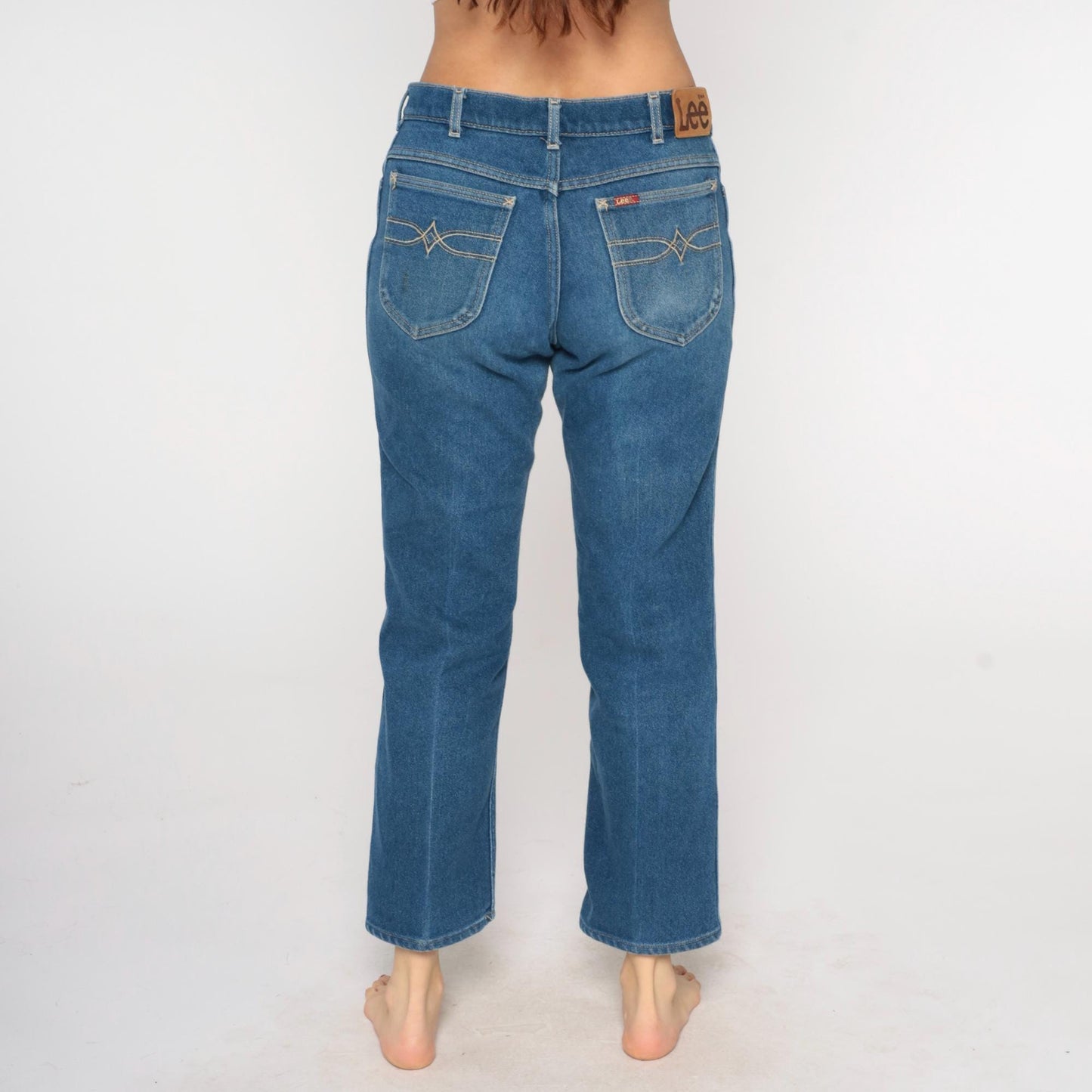 80s Lee Jeans High Waisted Straight Leg Blue Denim 34x30