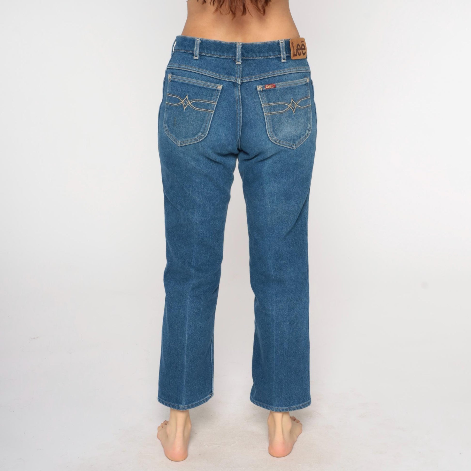 80s Lee Jeans High Waisted Straight Leg Blue Denim 34x30