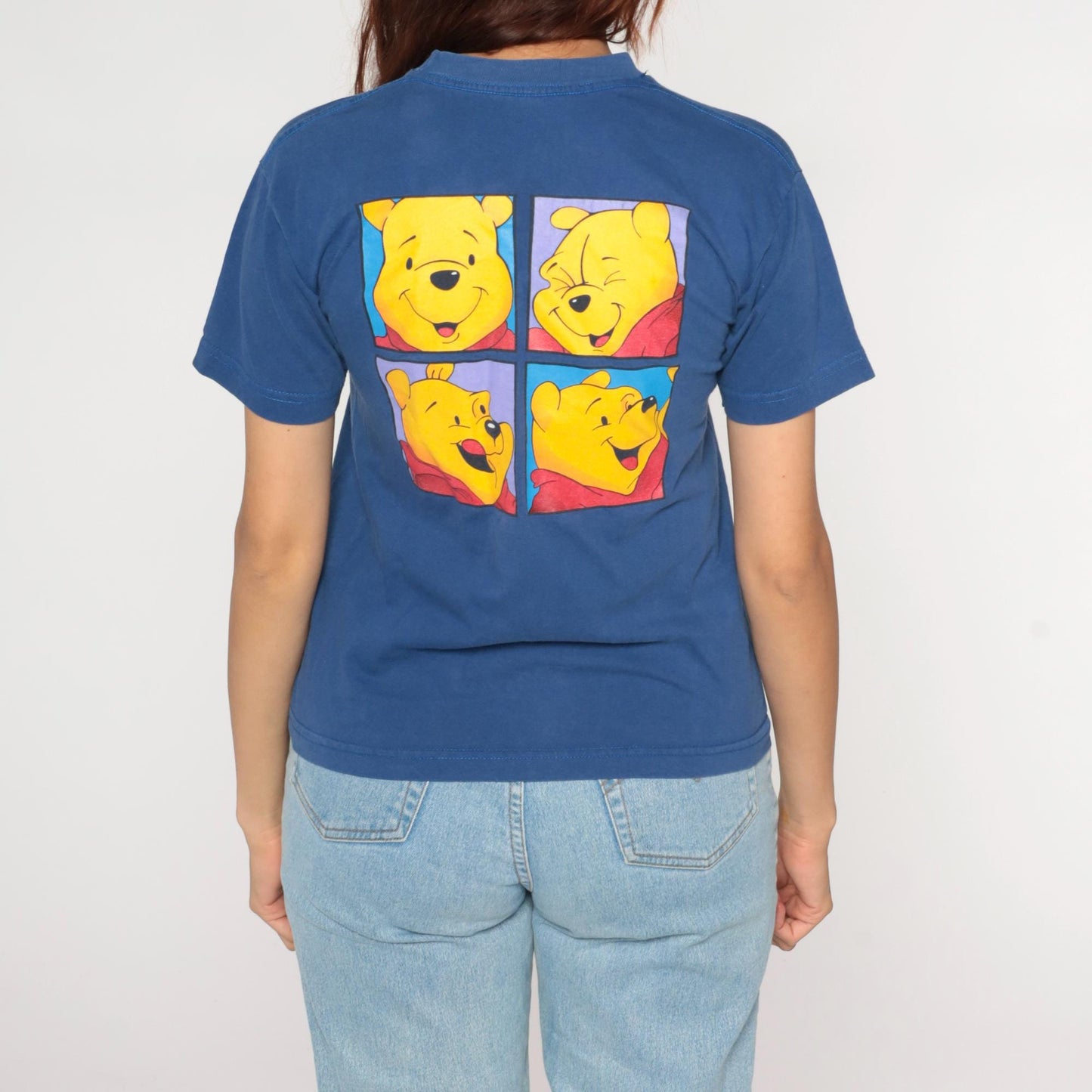90s Winnie the Pooh Disney Navy Graphic T-Shirt Cotton Large L