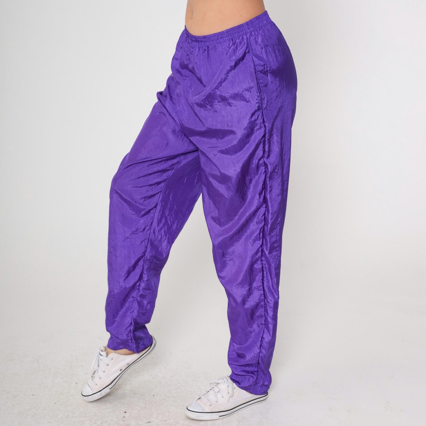 90s Purple Satin Tracksuit Quilted Bomber Jacket Track Pants Large