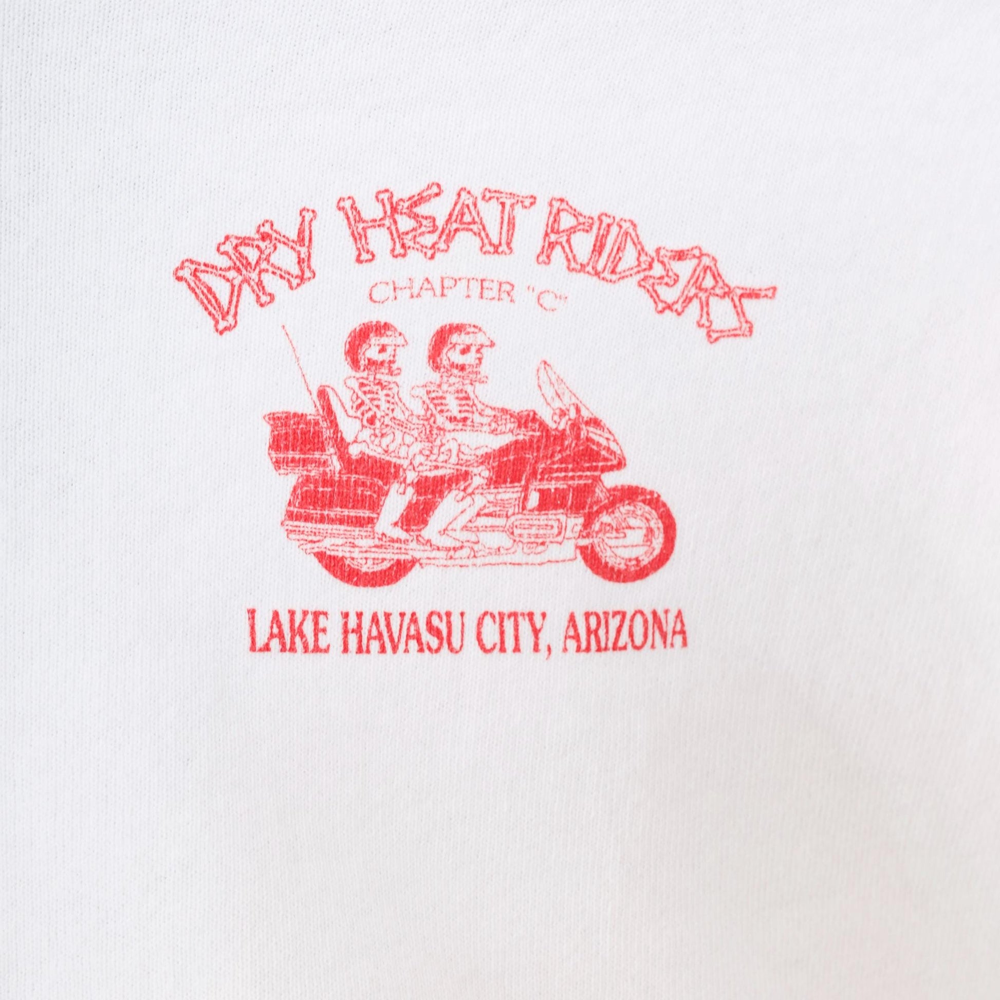 90s Arizona Dry Heat Riders Motorcycle Long Sleeve Graphic Tee White Large L