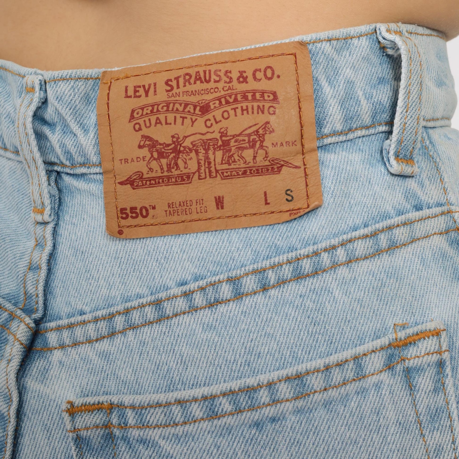 Levi's 550 90s Light Blue High Waisted Jeans Tapered Leg Extra Small XS