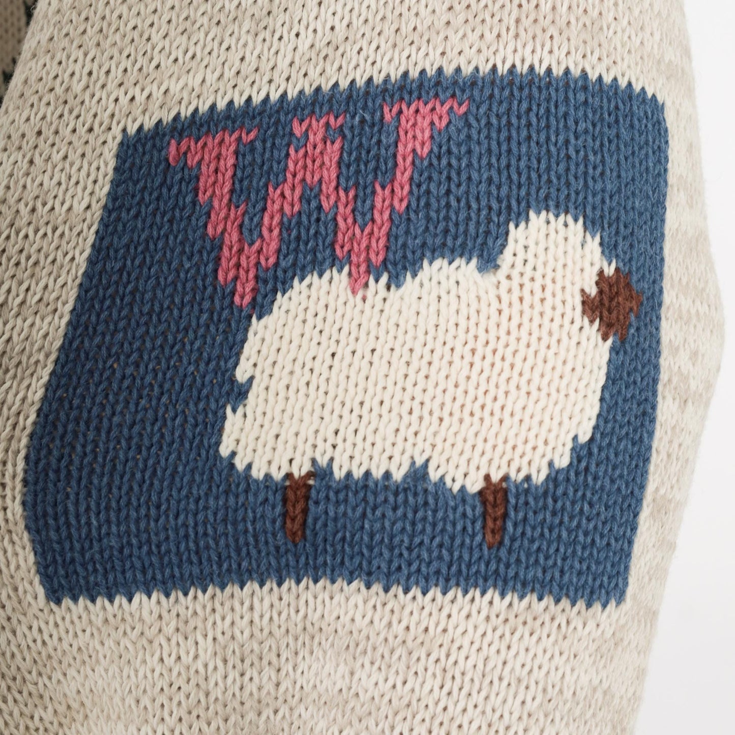 90s Woolrich Alphabet Farm Animal Patchwork Turtleneck Sweater Beige Small S