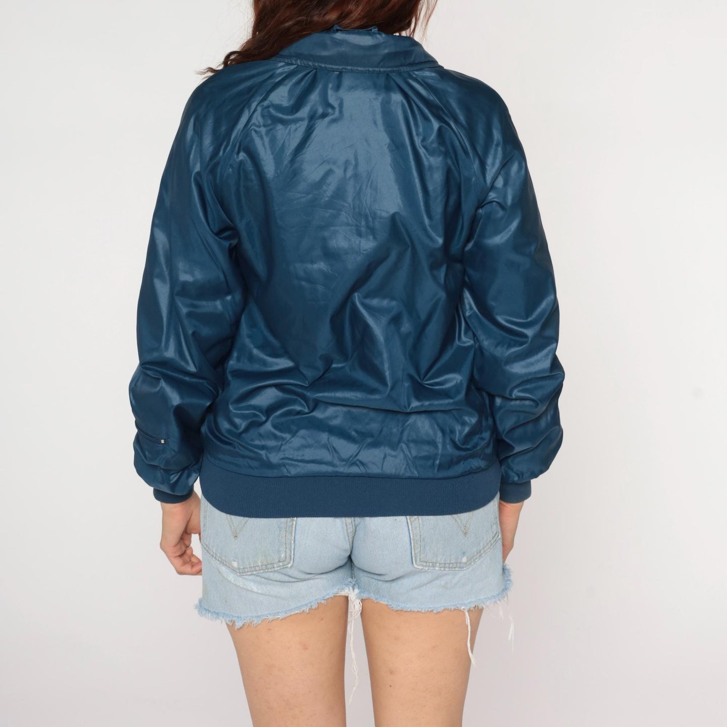 90s Nisei Golf Classic Navy Windbreaker Zip Hood Nylon Jacket Small