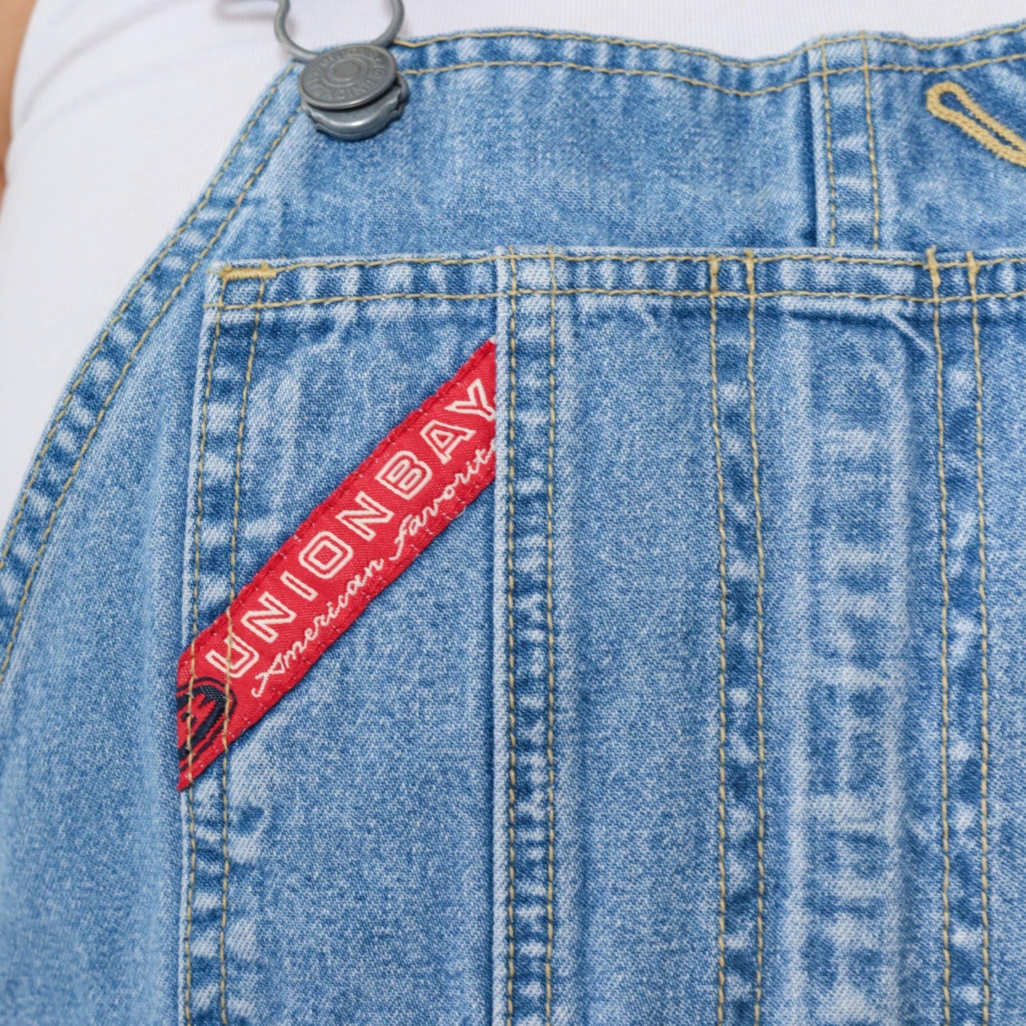 Y2K Union Bay Denim Shortalls Blue Bib Overalls Medium M