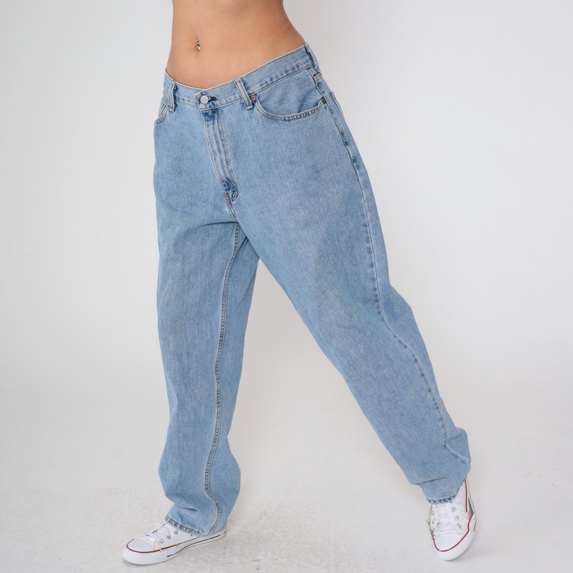 Levi's 560 90s High-Waist Jeans Blue Denim Tapered Relaxed Leg Large L