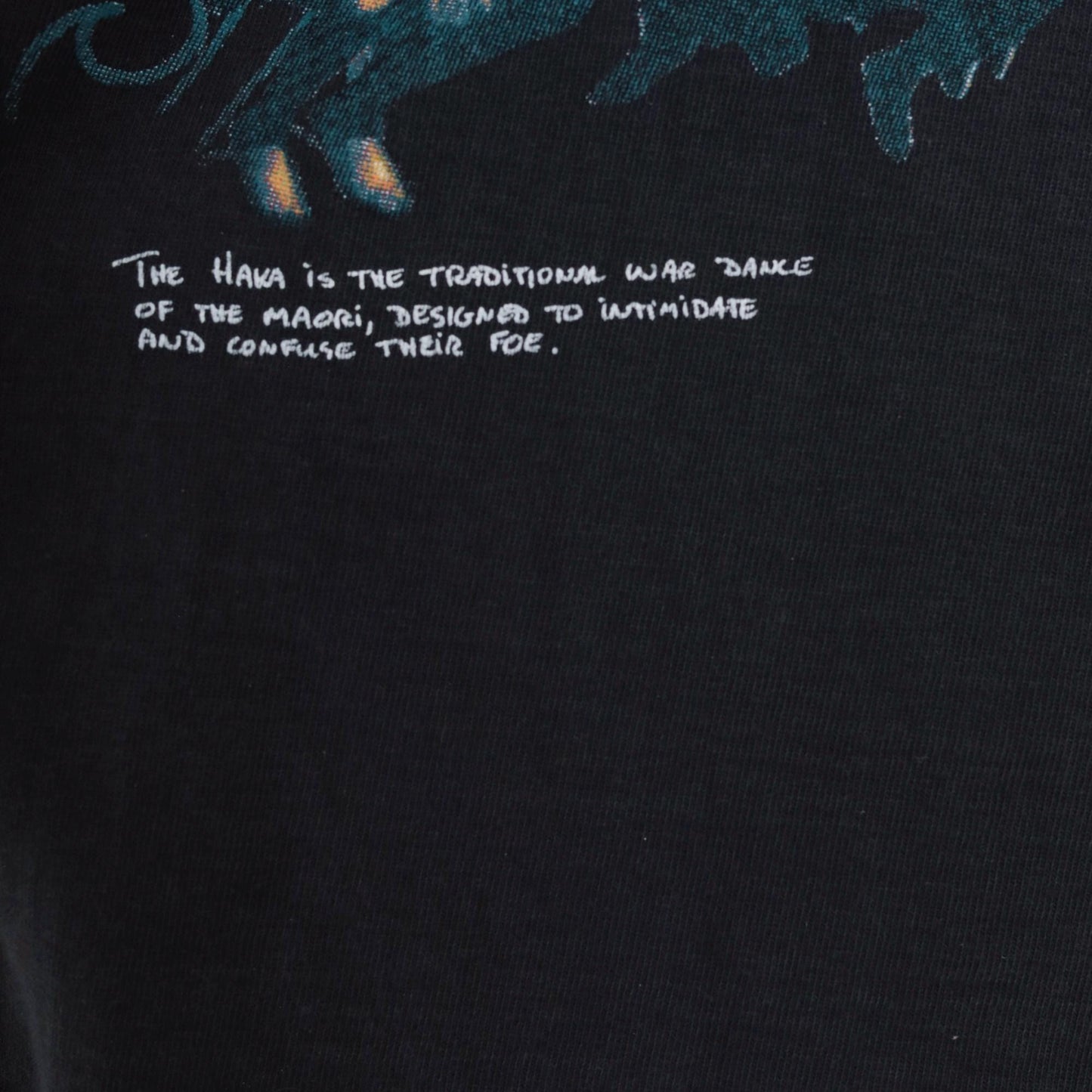 90s Maori Warrior Aotearoa Black Graphic T-Shirt Cotton Taiaha XXL