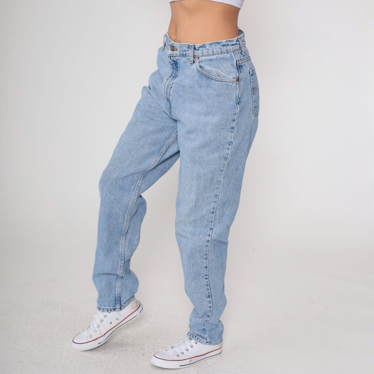 Levi's 521 High Waist Mom Jeans Blue Denim Tapered 90s 16 Long